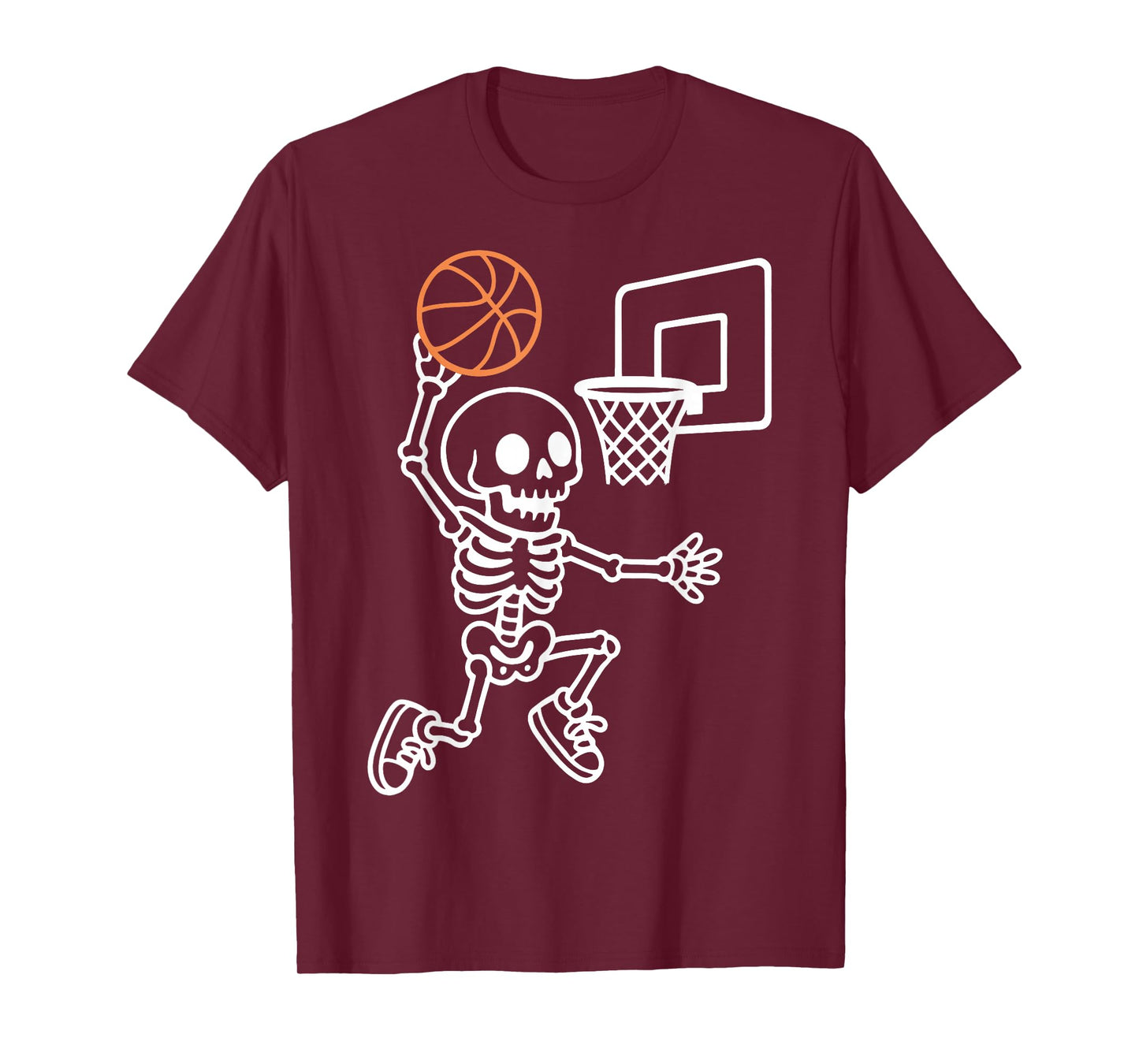 Skeleton Basketball Spooky Halloween Costume Men Boys Kids T-Shirt