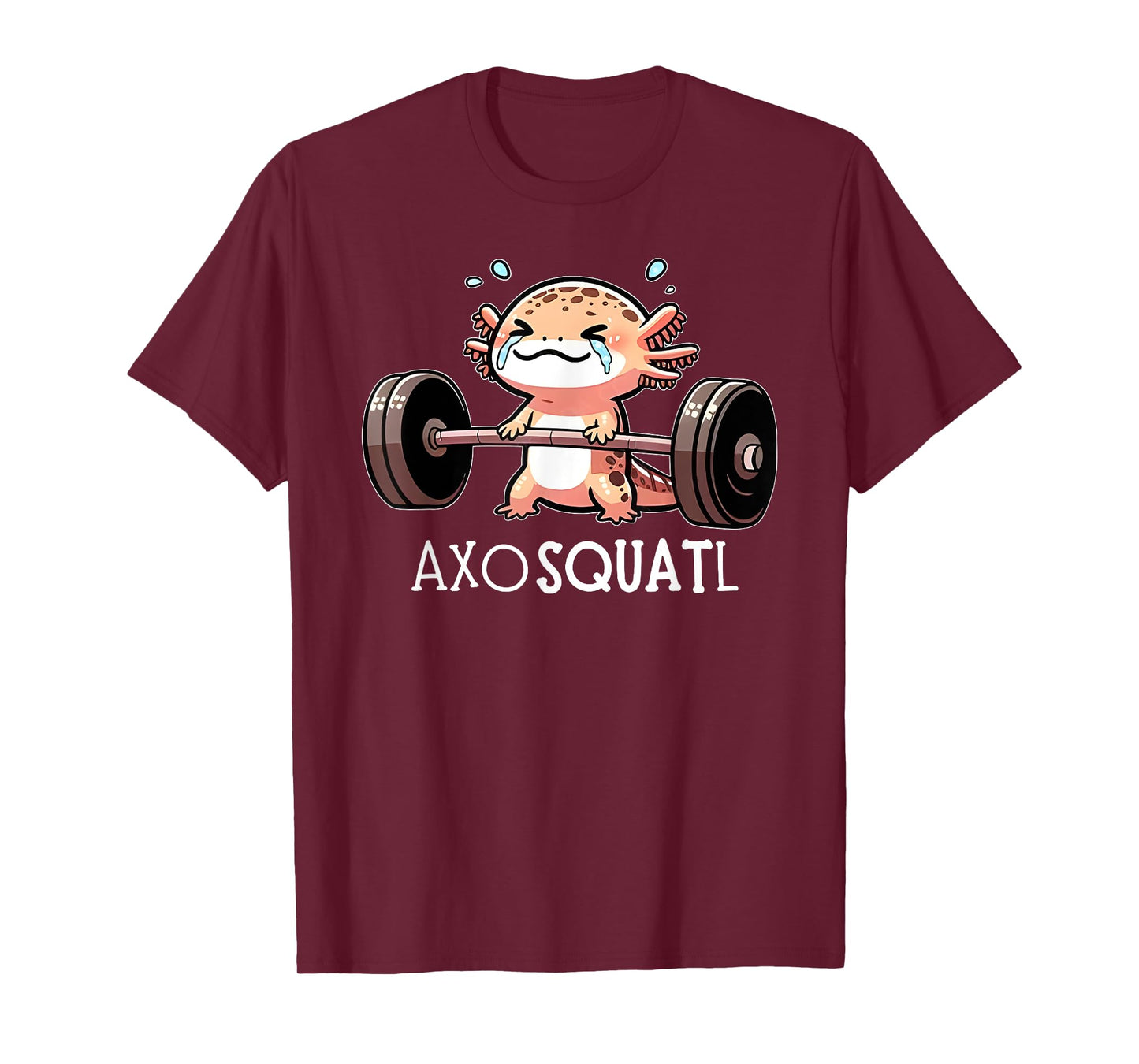 axolotl kawaii weightlifting fitness workout funny axosquatl T-Shirt