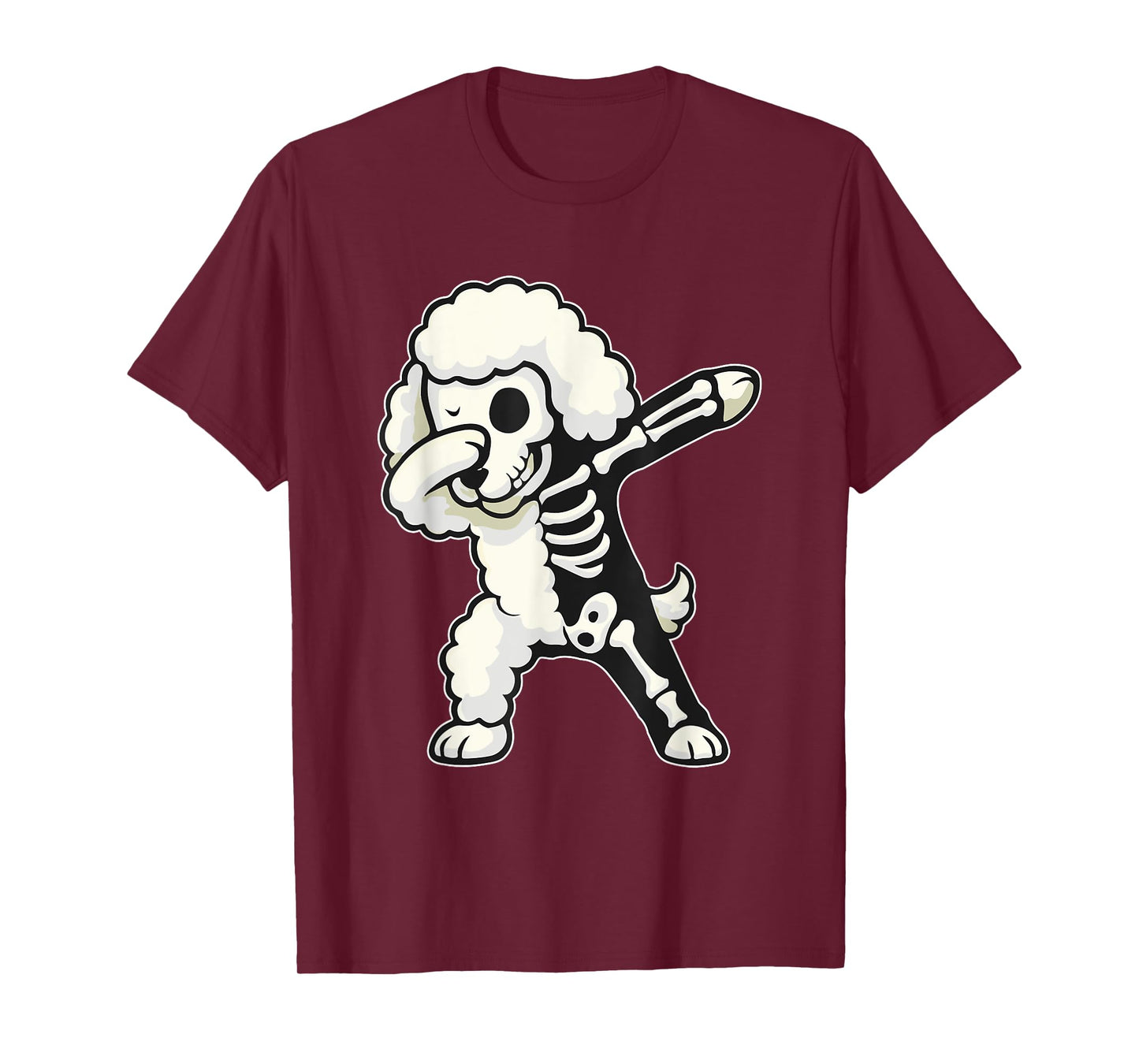 Dabbing Poodle Half Skeleton Halloween Costume Owner Lover T-Shirt