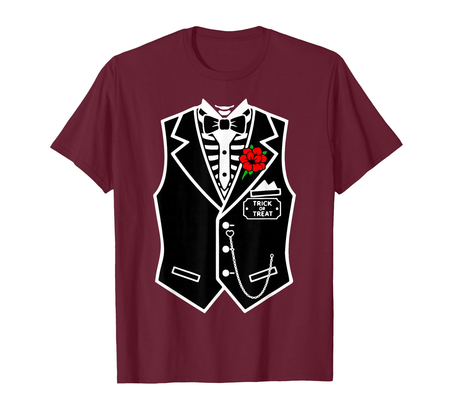 Skeleton Tuxedo with a Bow Tie Funny Halloween Costume T-Shirt