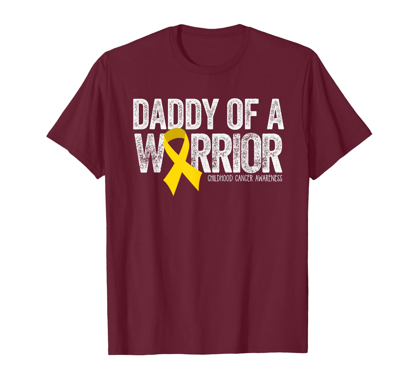 Daddy of a Warrior Childhood Cancer Dad Ribbon T-Shirt