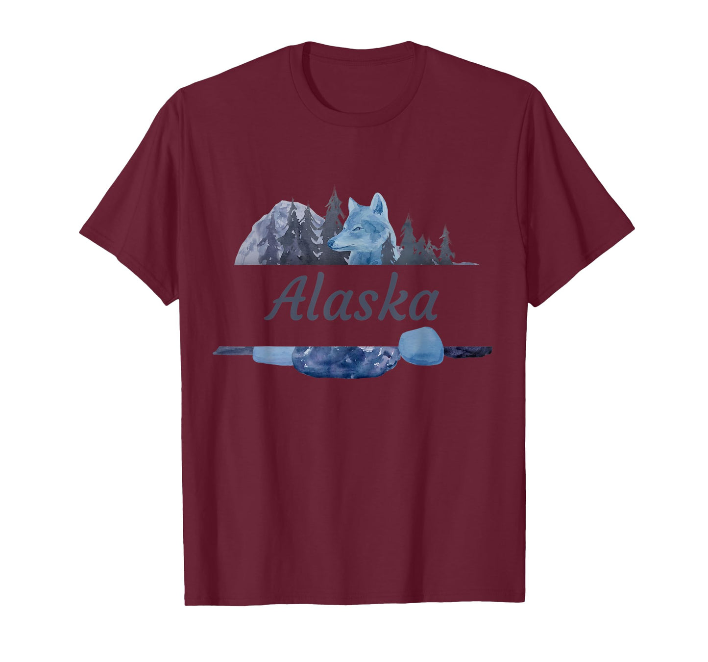 Alaskan Vacation Wolf Design T-Shirt