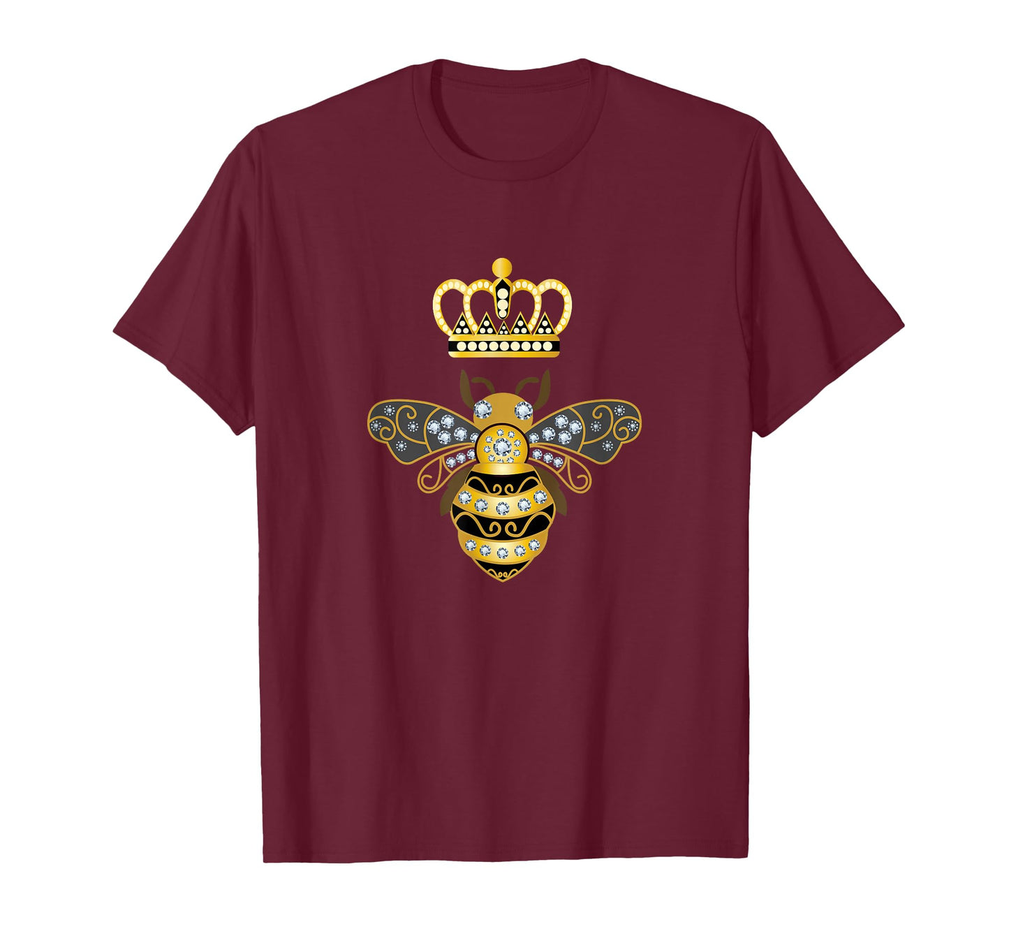Creative T Shirts Co. Queen Bee Shirt, Honey Bee Shirt, Vintage T-Shirt, Black, Small, Short Sleeve, T-Shirt, Women's Casual T-Shirt