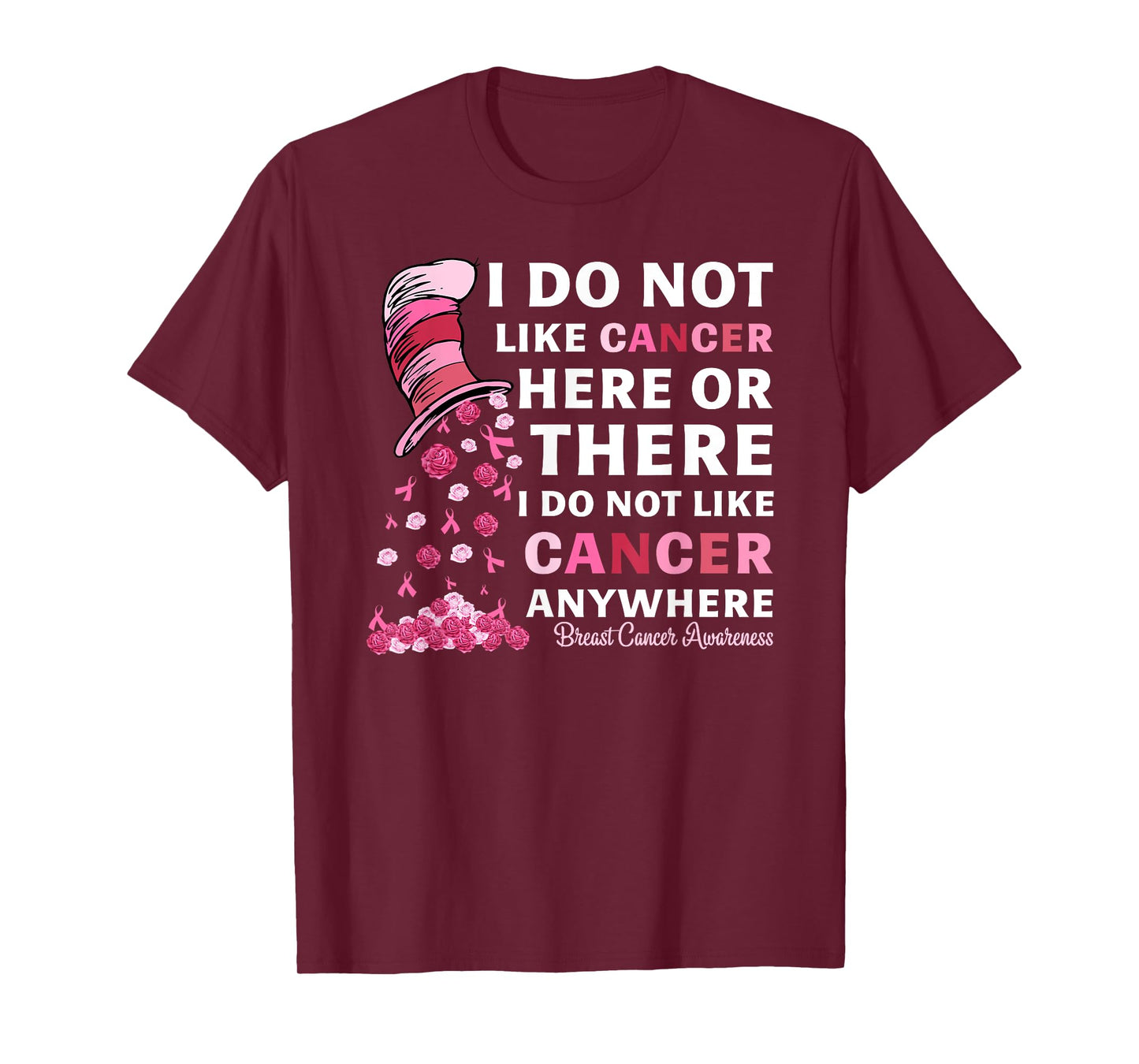Breast Cancer Awareness Tee I Do Not Like Cancer Here Or There I Do Not Like Cancer Women's Black Modern Classic T-Shirt Small