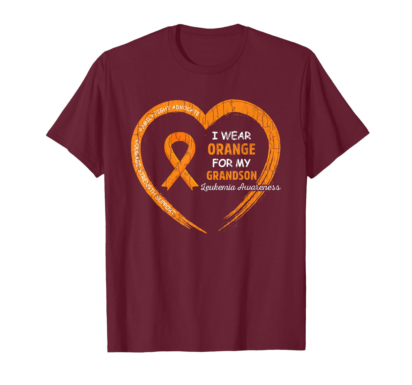 I Wear Orange For My Grandson Leukemia Awareness Graphic T-Shirt