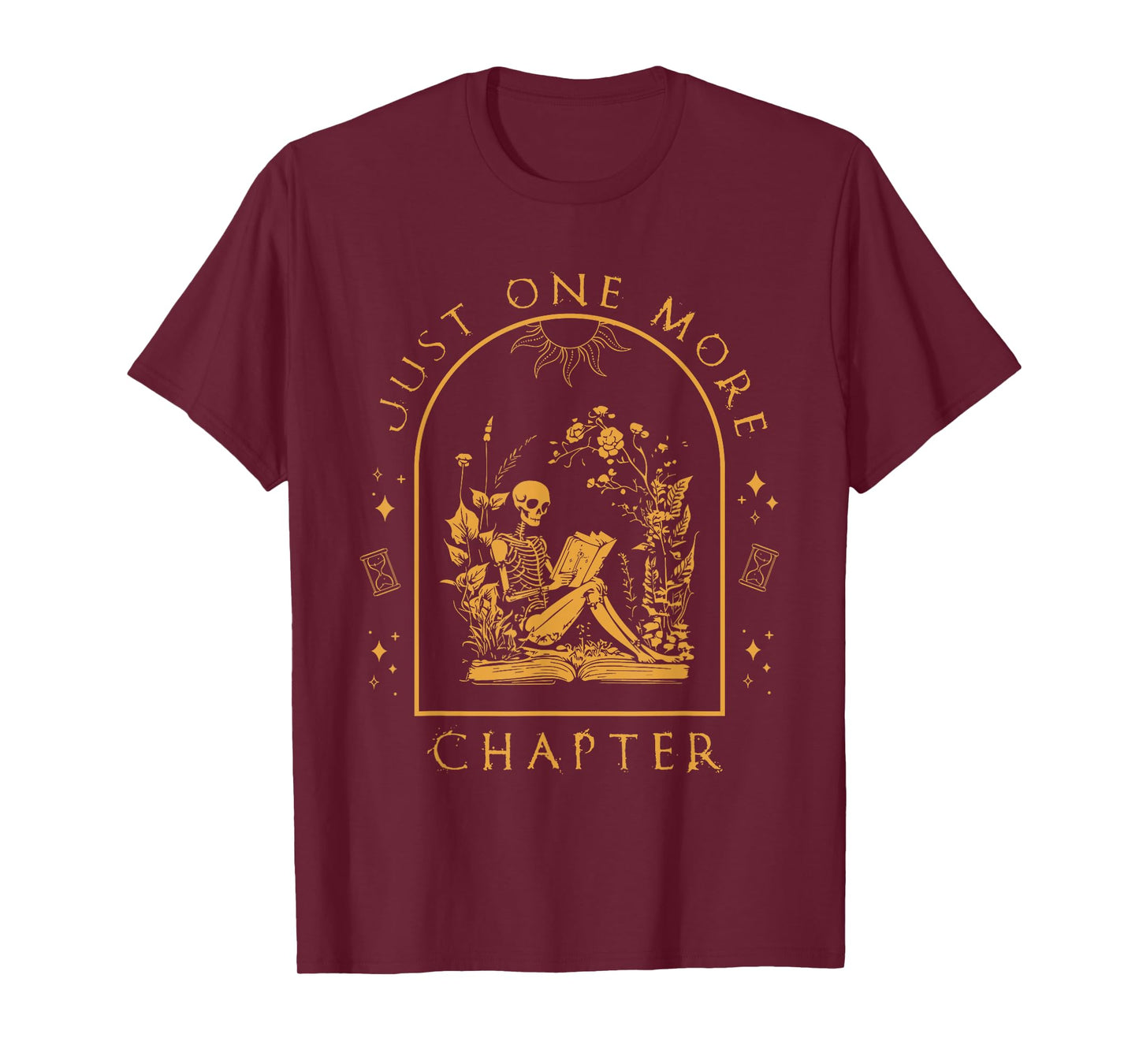 Just One More Chapter Vintage Skeleton Reading Book Reader T-Shirt