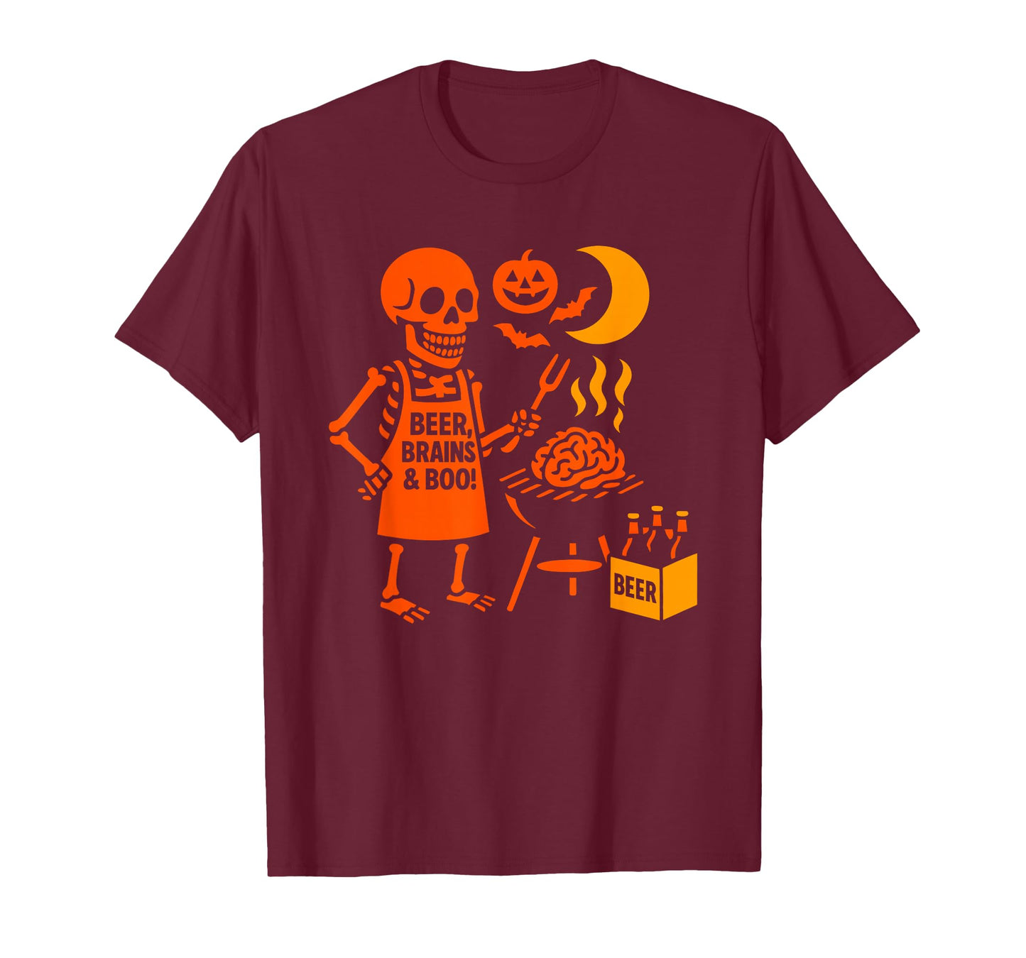 Skeleton BBQ Beer Night Laughs Bash T-Shirt