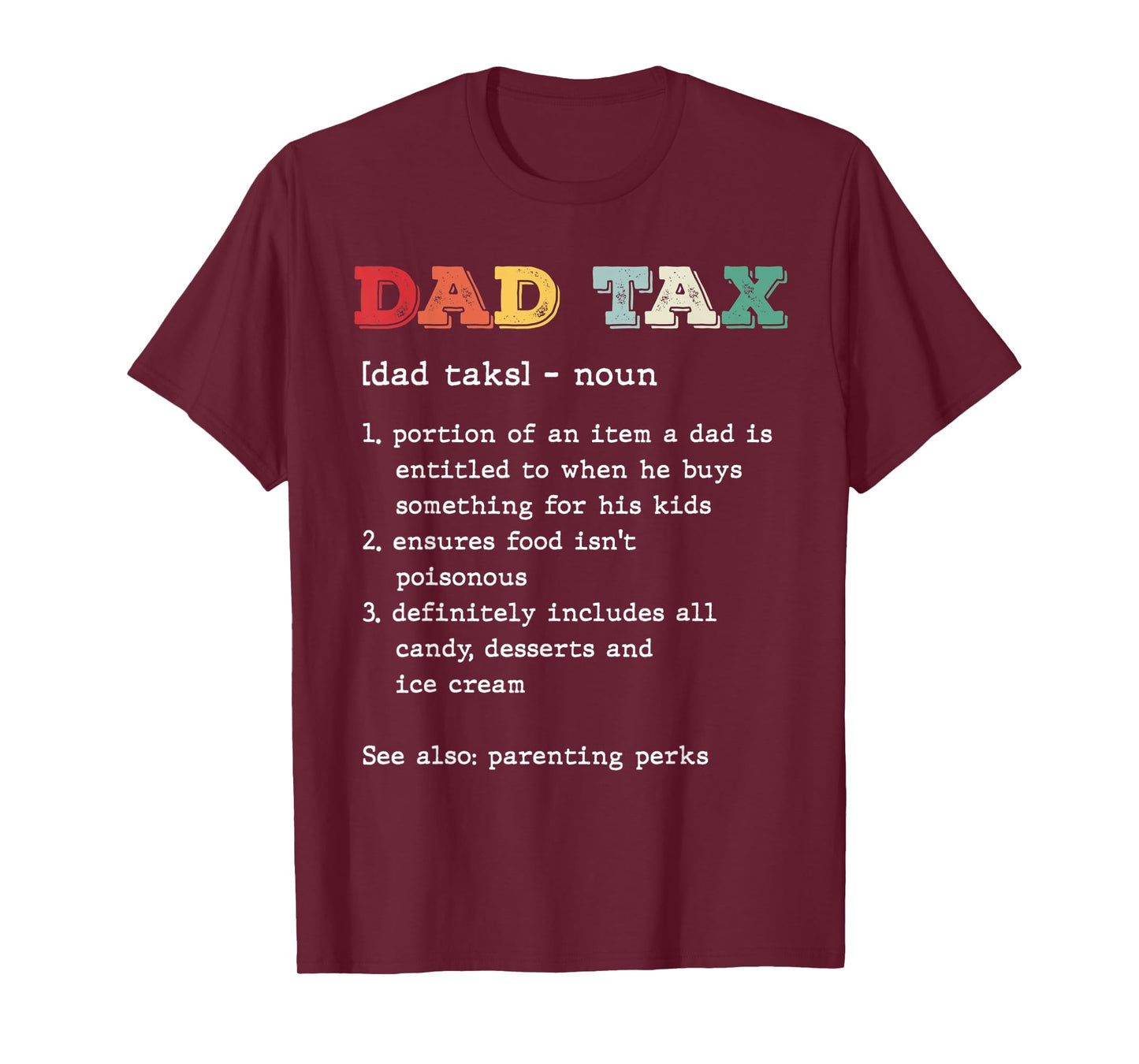 Mens Dad Tax Definition Vintage Funny Father's Day Humor Retro T-Shirt