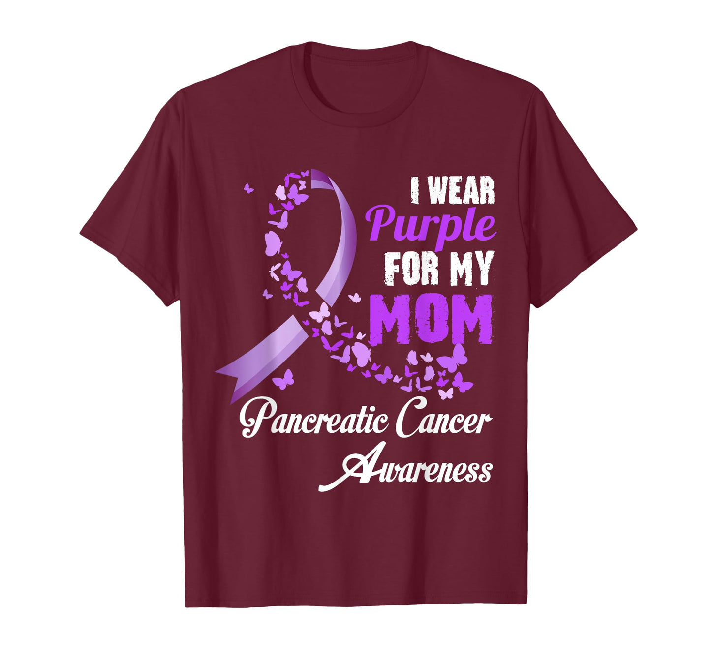 I Wear Purple For My Mom Family Pancreatic Cancer Awareness T-Shirt