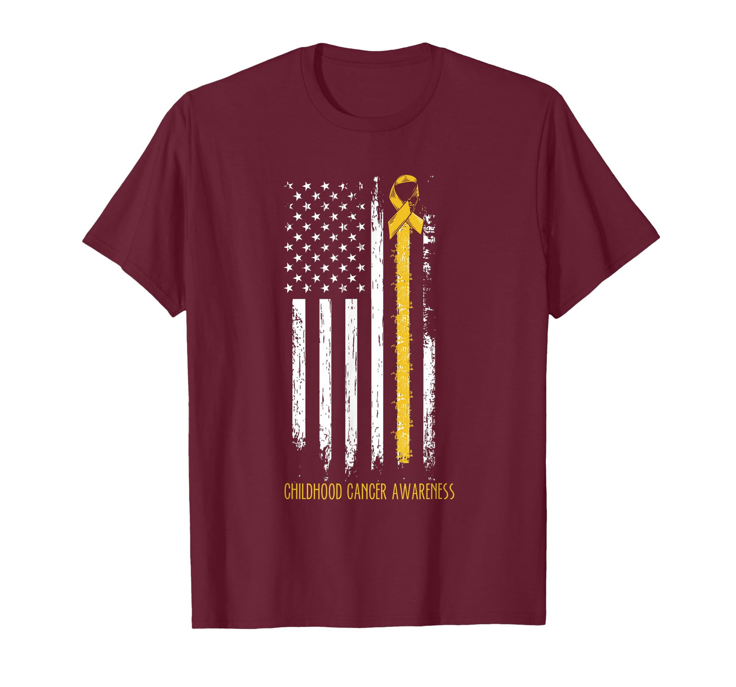 Childhood cancer awareness ribbon in a flag T-Shirt