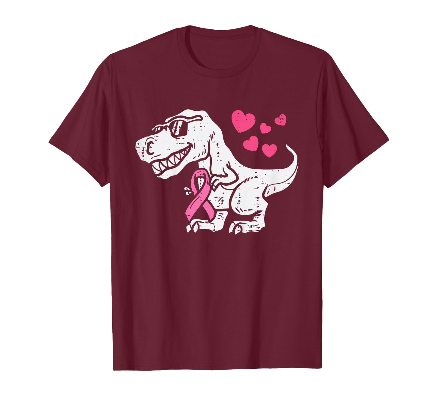 Pink Ribbon T-Rex Kids Breast Cancer Awareness Boys Toddler T-Shirt