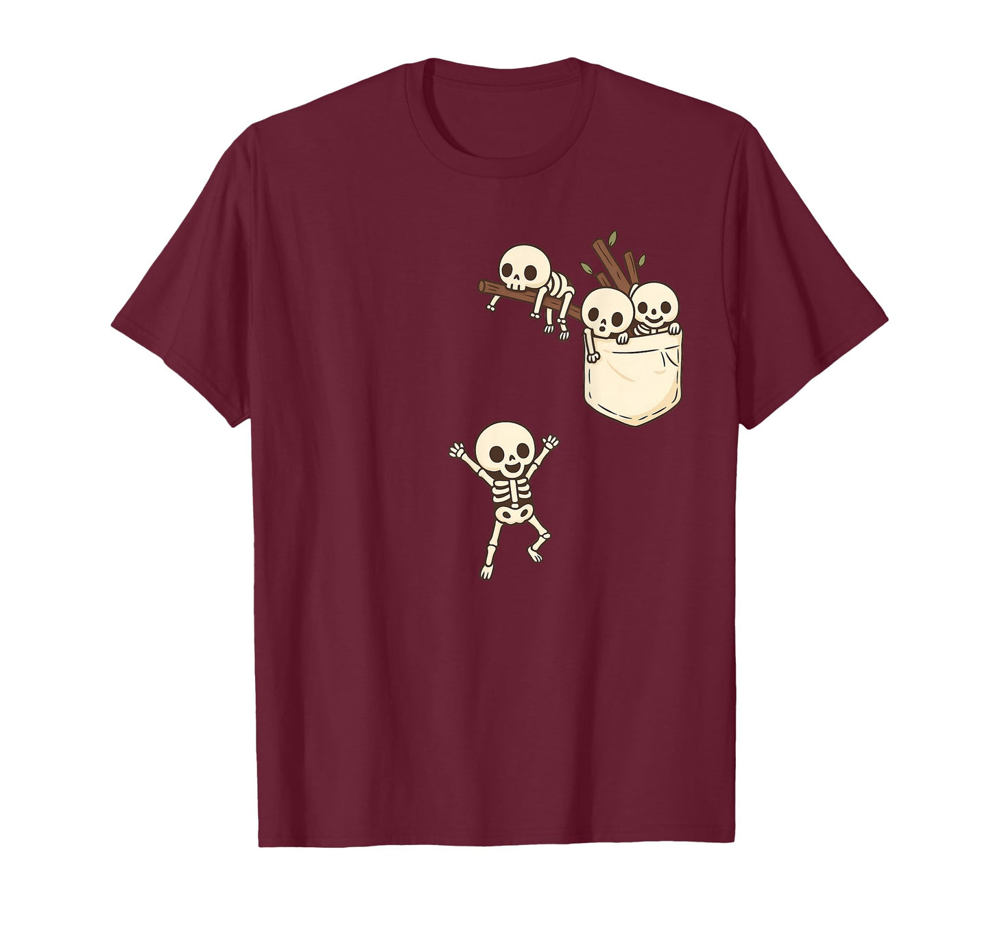Funny Skeleton Cute Playing T-Shirt