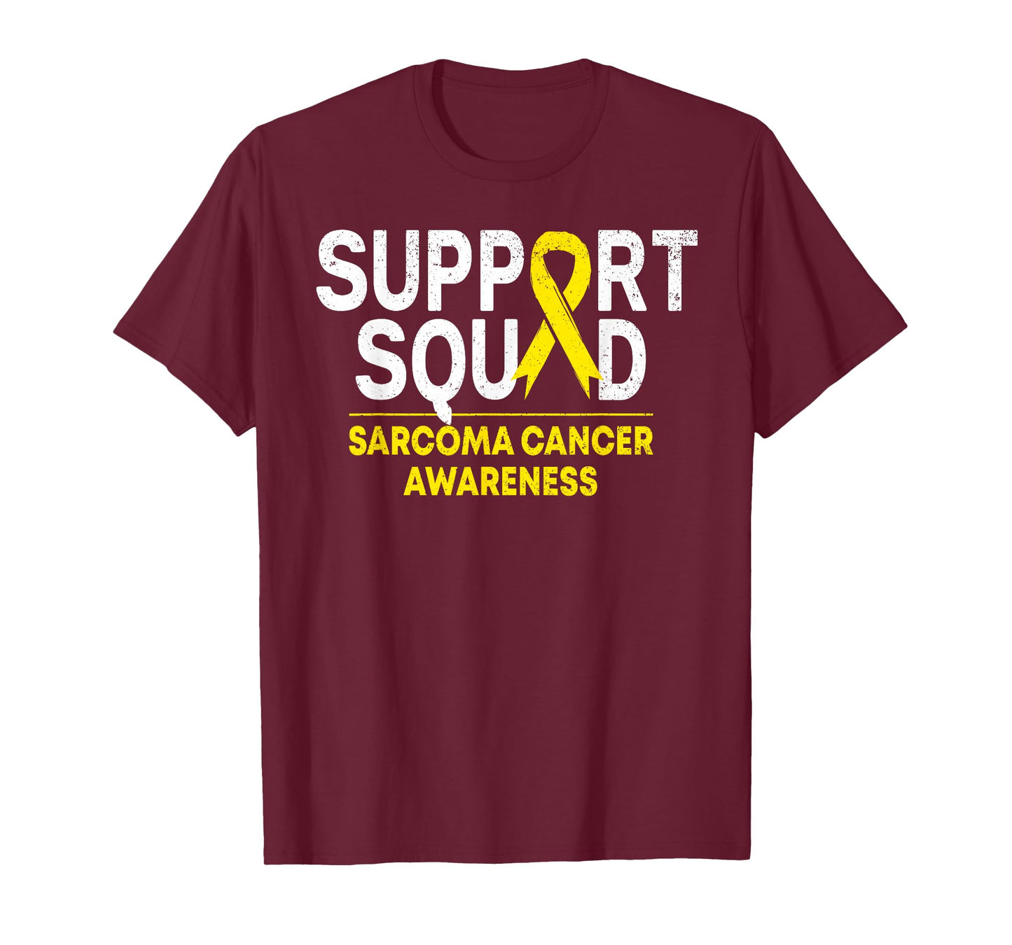 Support Squad Sarcoma Cancer Awareness Yellow Ribbon Team T-Shirt