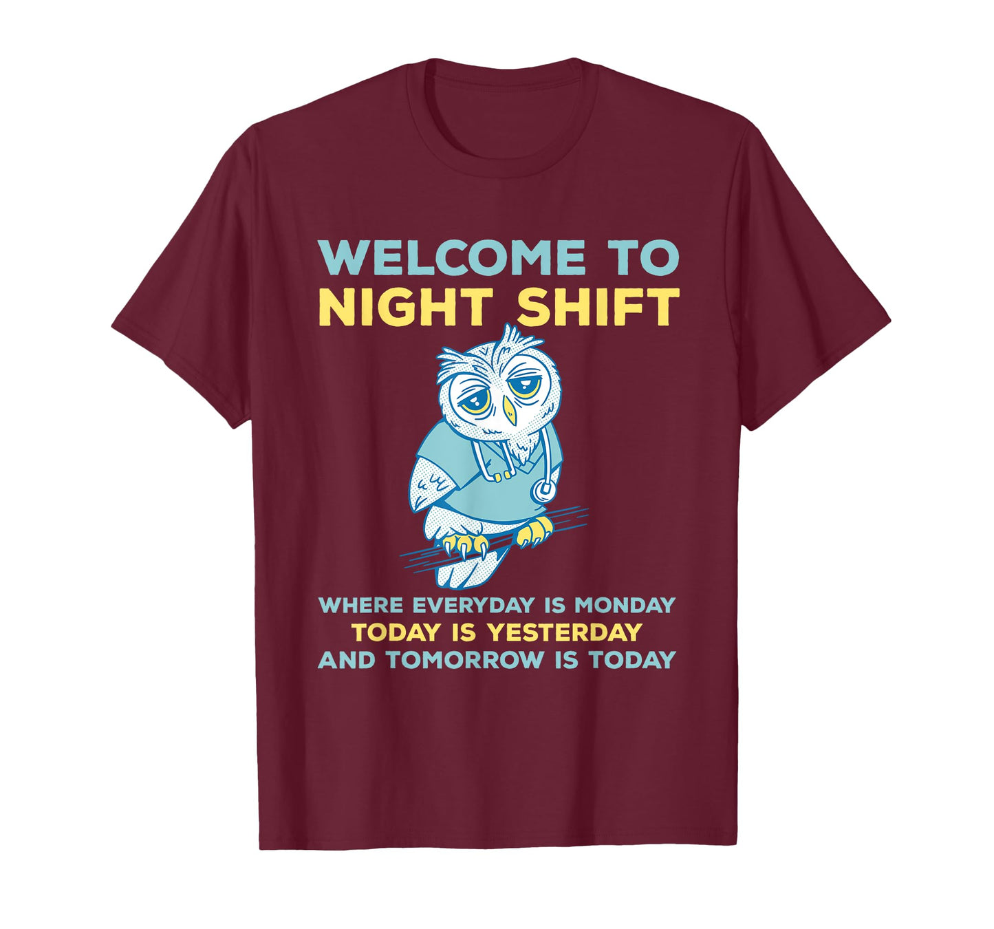 Funny Night Shift Quote Owl Graveyard Shift T-Shirt