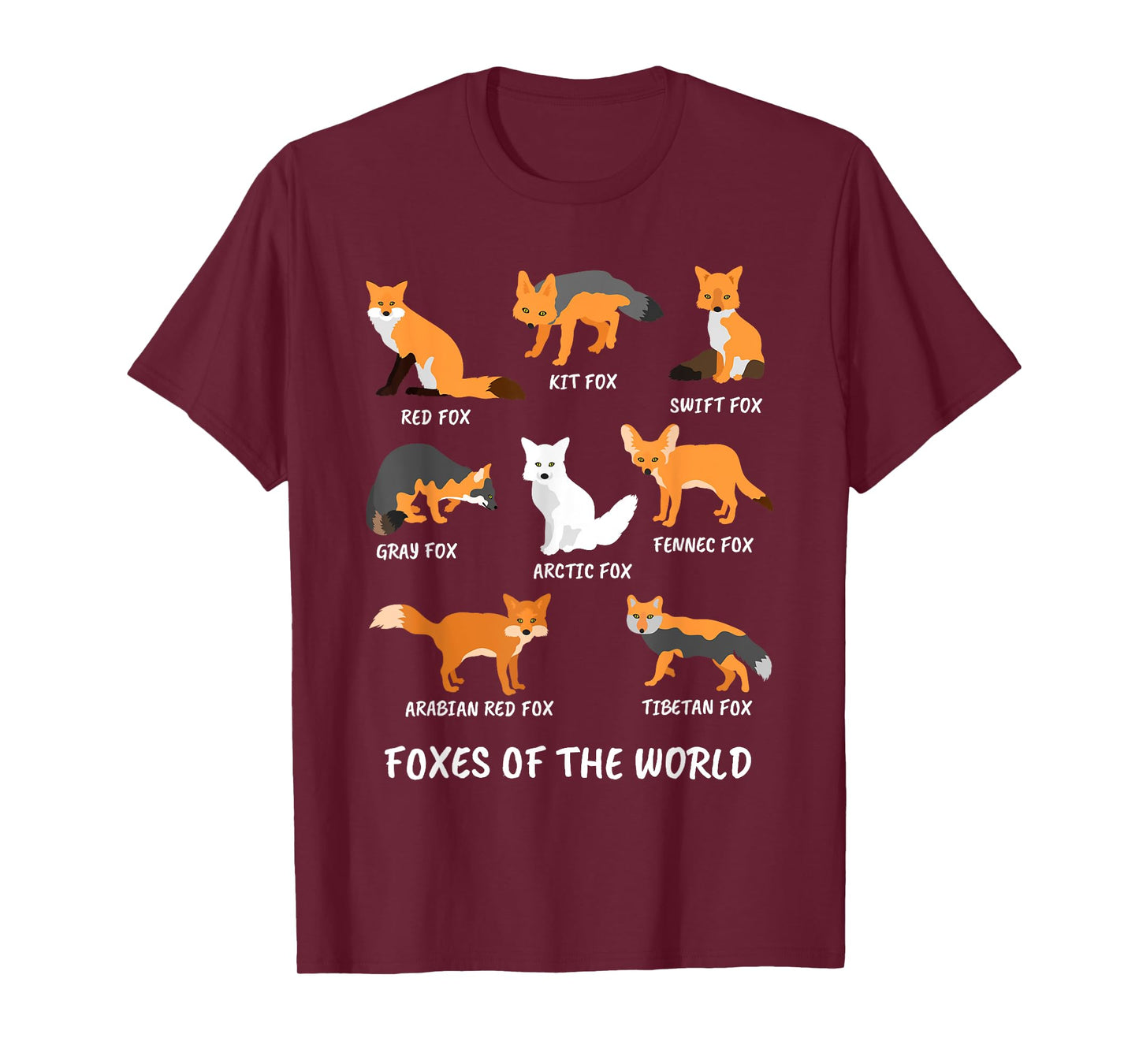 Foxes of the World Fox Lover T-Shirt
