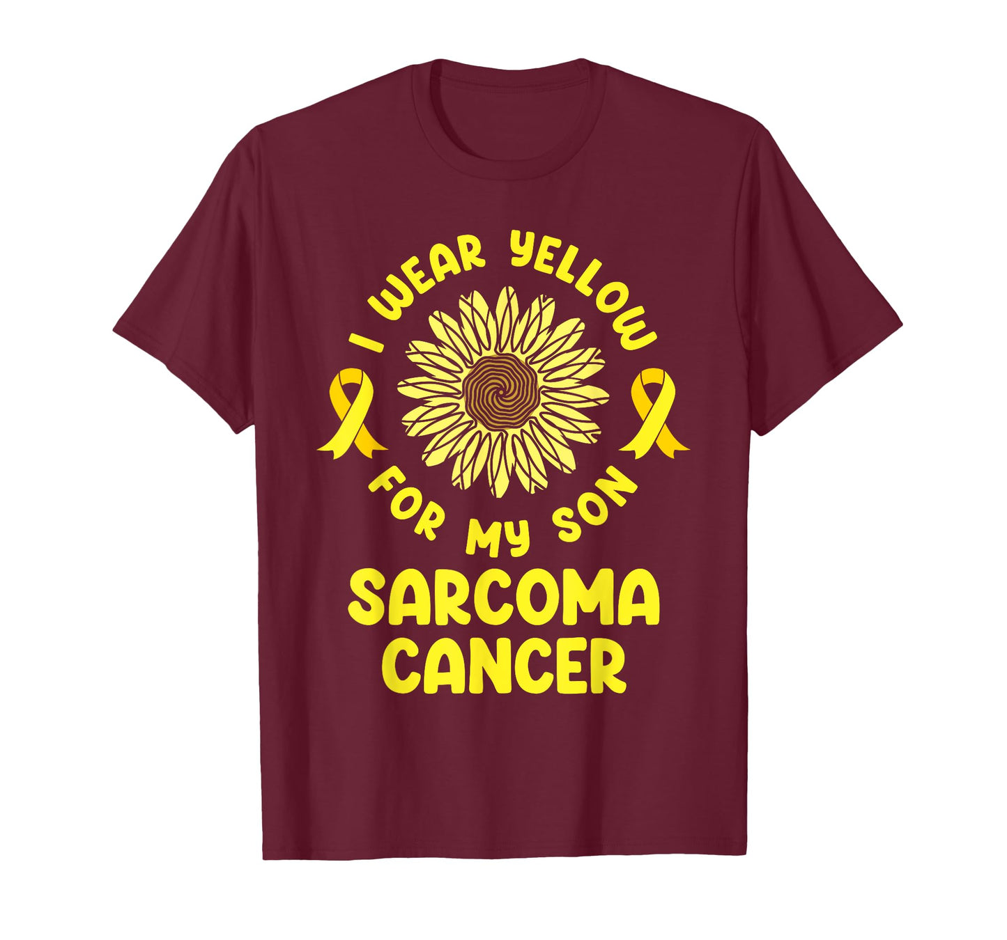 I Wear Yellow For My Son Warrior Sarcoma Cancer Awareness T-Shirt