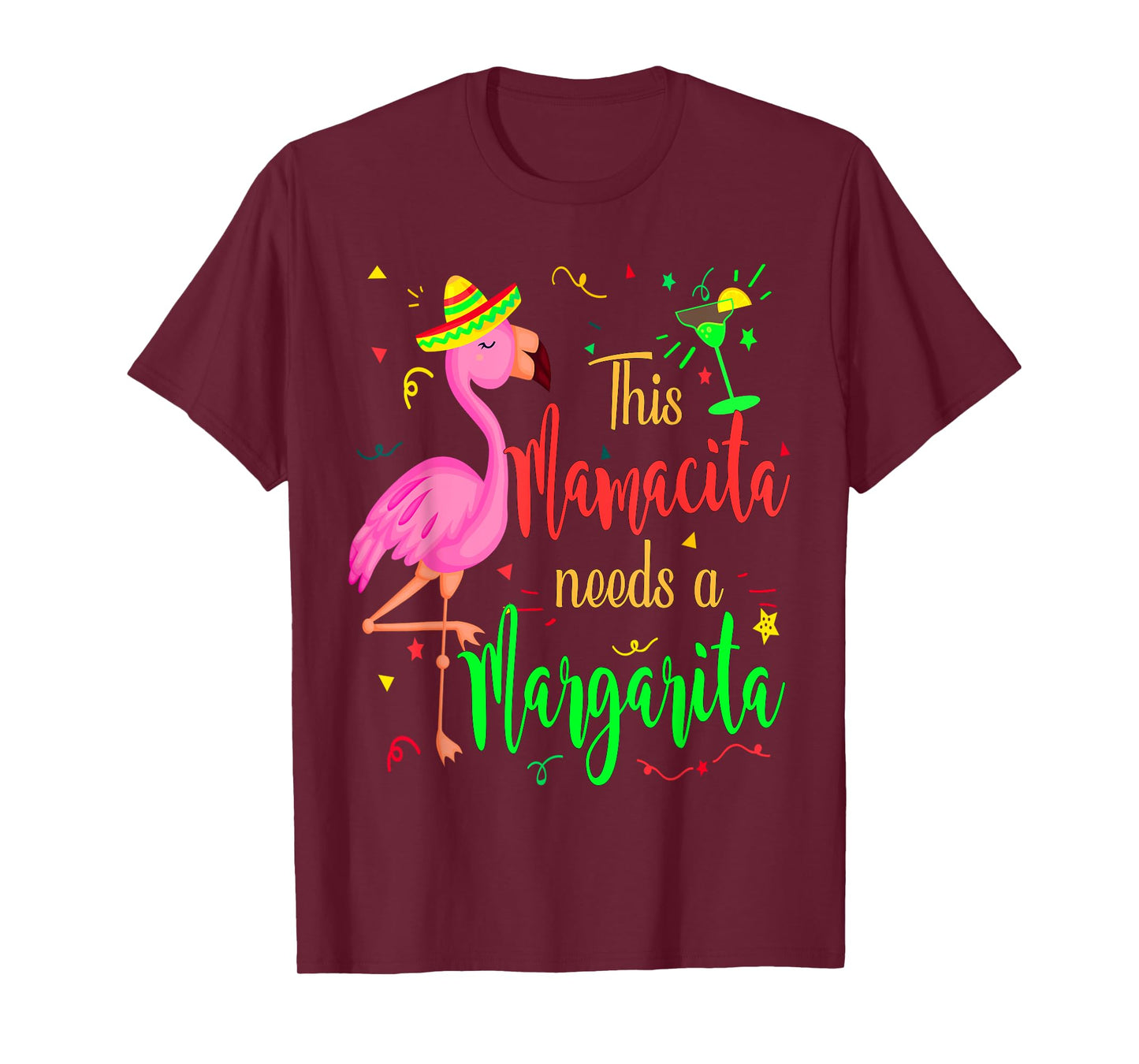This Mamacita needs a Margarita Shirt Flamingo drinking tee T-Shirt