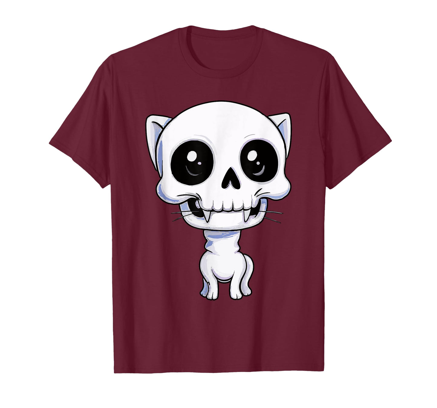CAT Skull Skeleton Cute Halloween Kitty Horror Kitten Trick T-Shirt