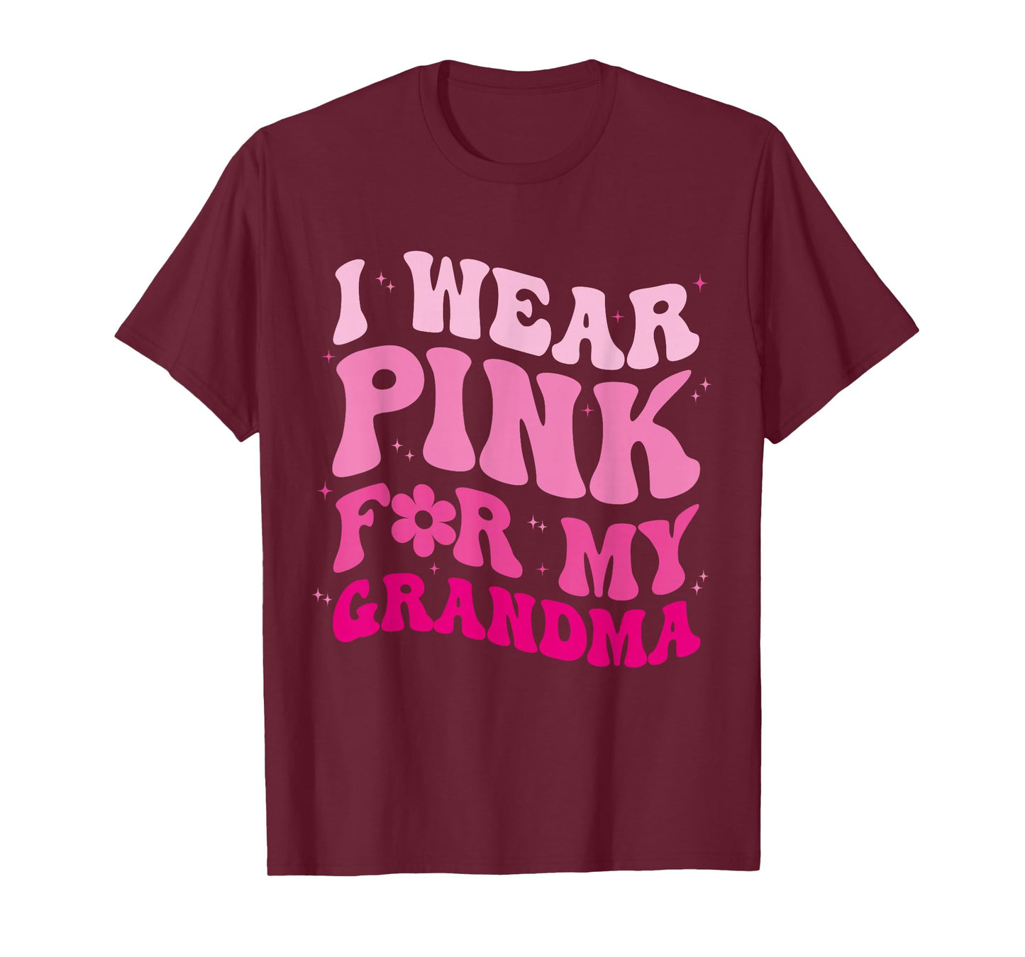 I Wear Pink for my Grandma Groovy Breast Cancer Women Kid T-Shirt