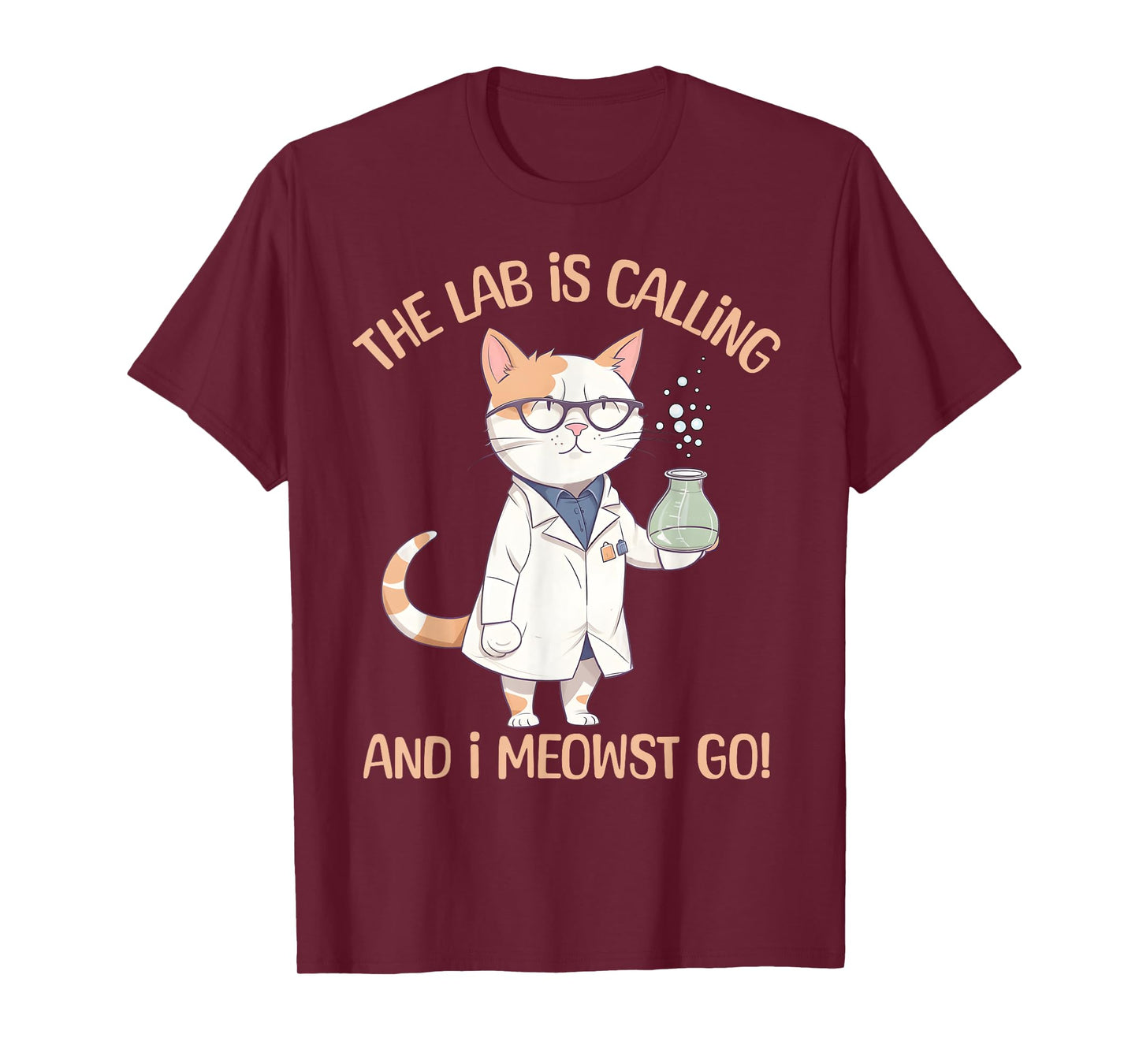 Girls Lab Calling Science Funny Lab Cat Laboratory Chemistry T-Shirt