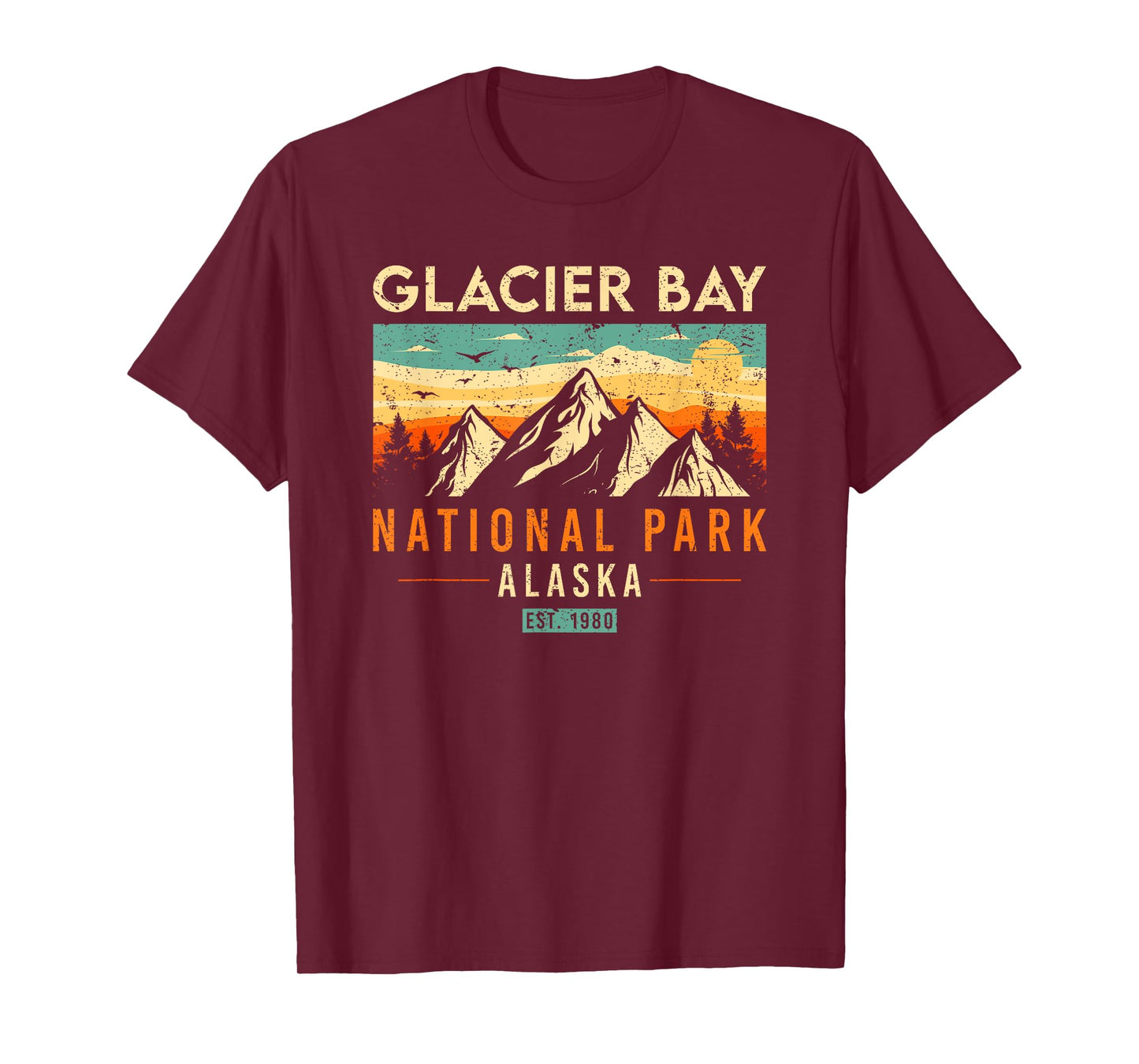 Glacier Bay Est. 1980 Retro Alaska National Park T-Shirt