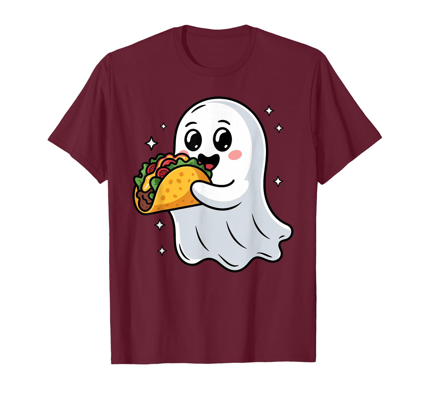 Cute Boo Ghost Eating Tacos Halloween Kids Trick or Treat T-Shirt