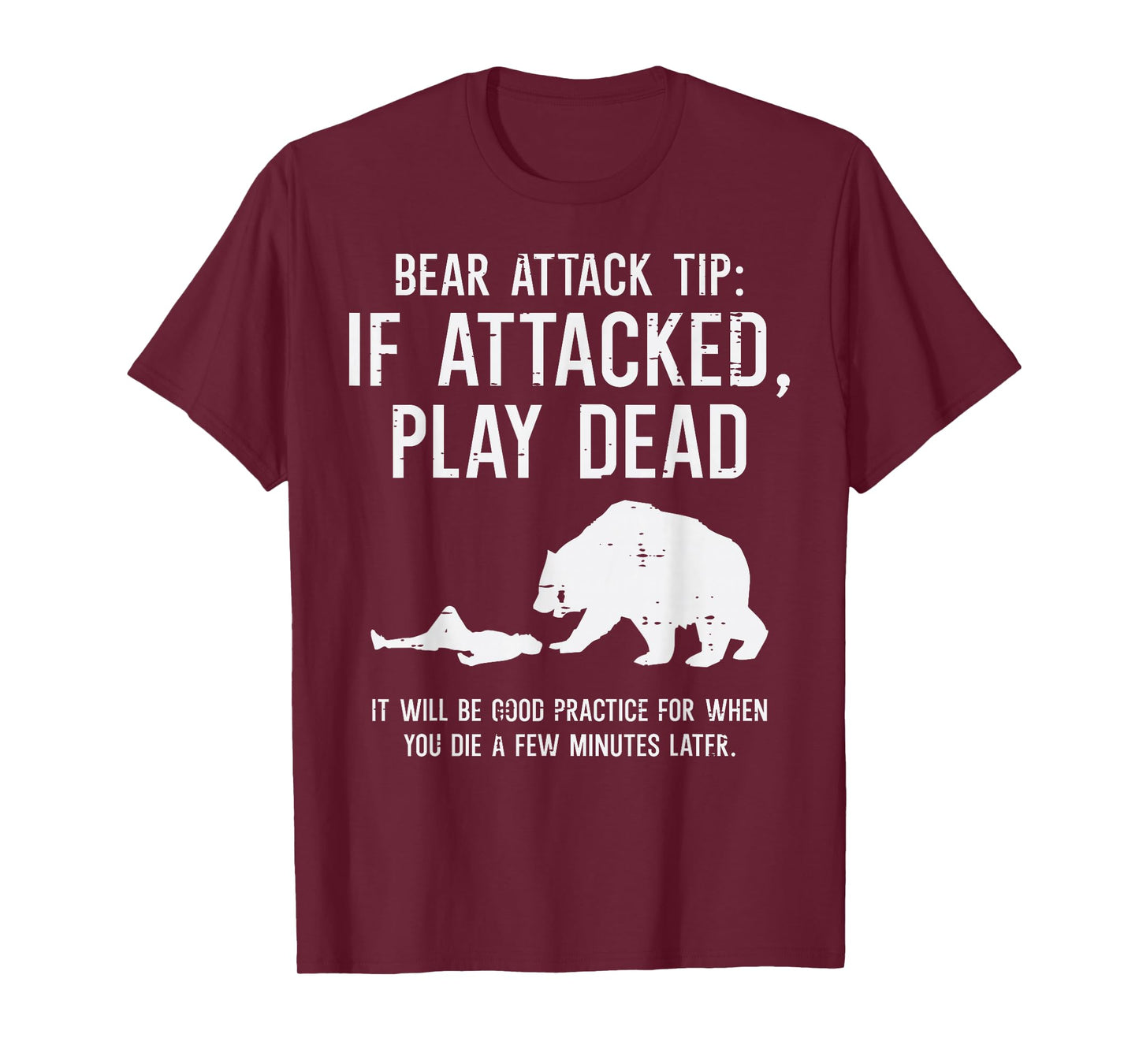 Camping Bear Attack Tip Funny Hiking Camper Men Women Kids T-Shirt