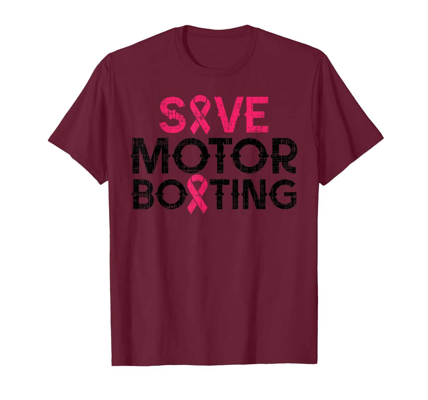 Save Motorboating Funny Pink Breast Cancer Awareness Support T-Shirt