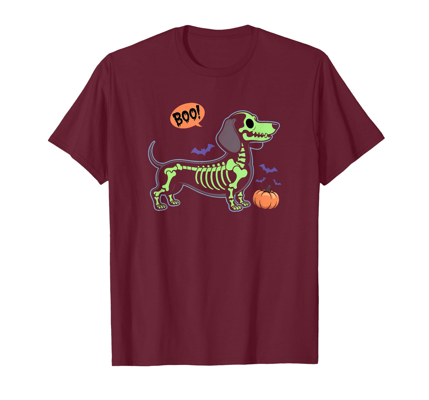Funny Dachshund Halloween Wiener Dog Cute Doxie Skeleton Boo T-Shirt