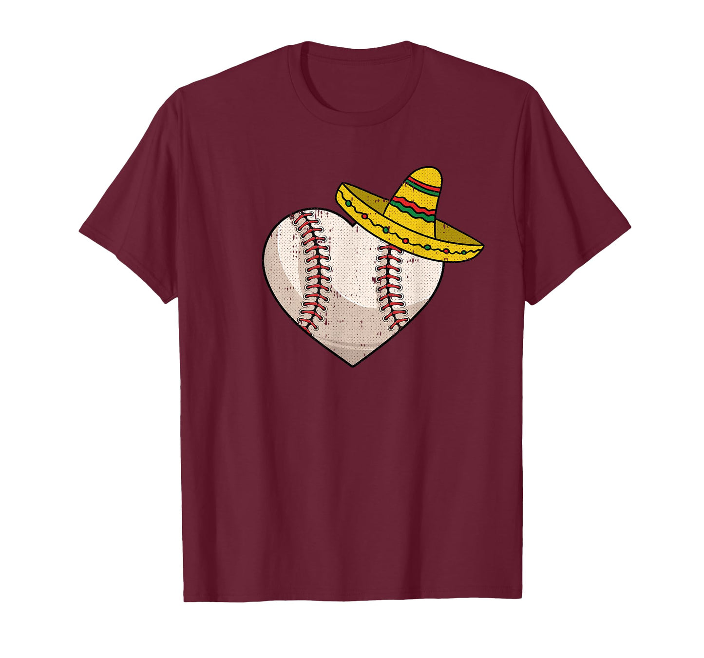 Baseball Heart Cinco De Mayo Funny Sport Sombrero Mexican T-Shirt