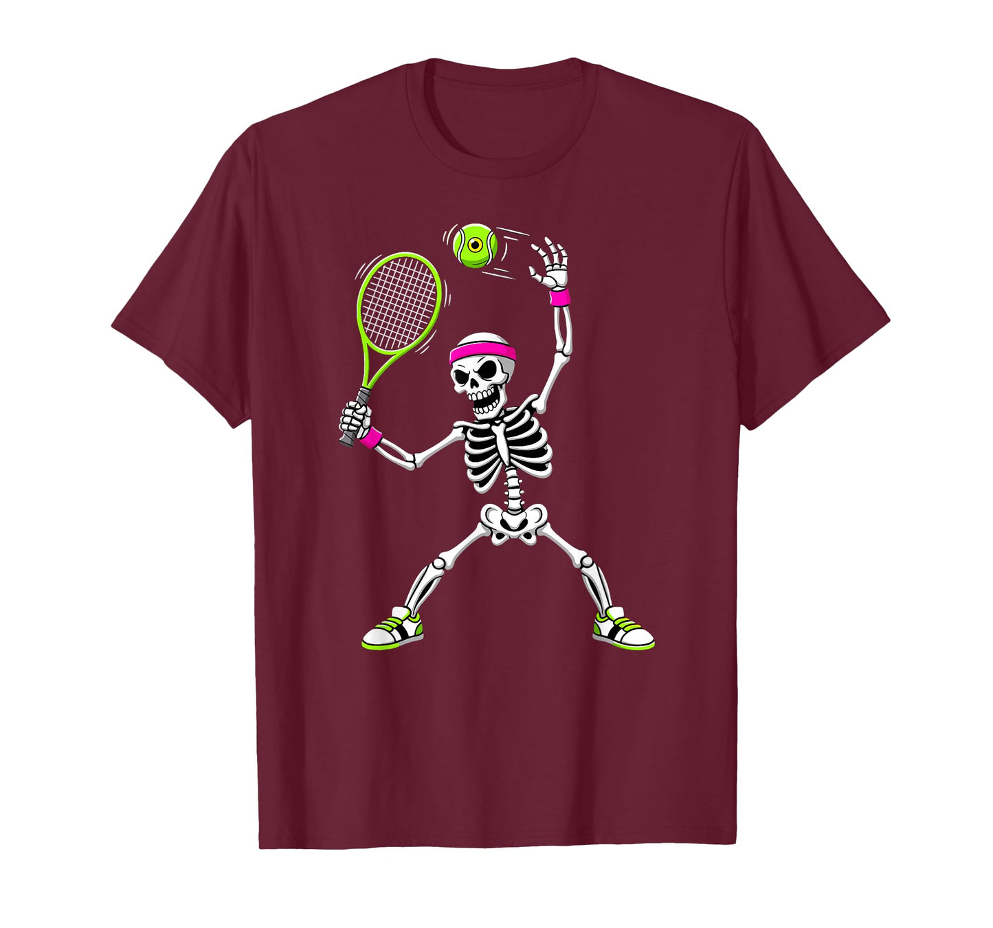 Halloween Tennis Skeleton Player Serve T-Shirt