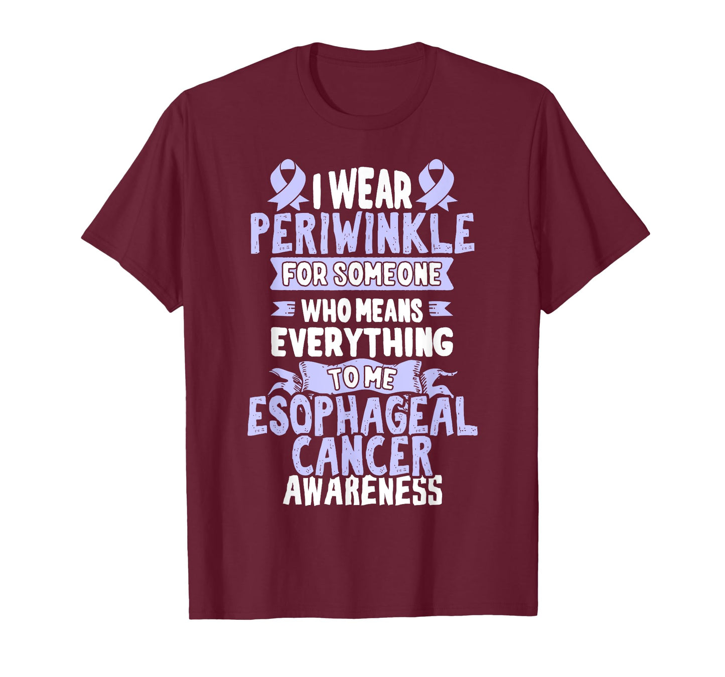 Esophageal Cancer Awareness Tee - Periwinkle Ribbon T-Shirt