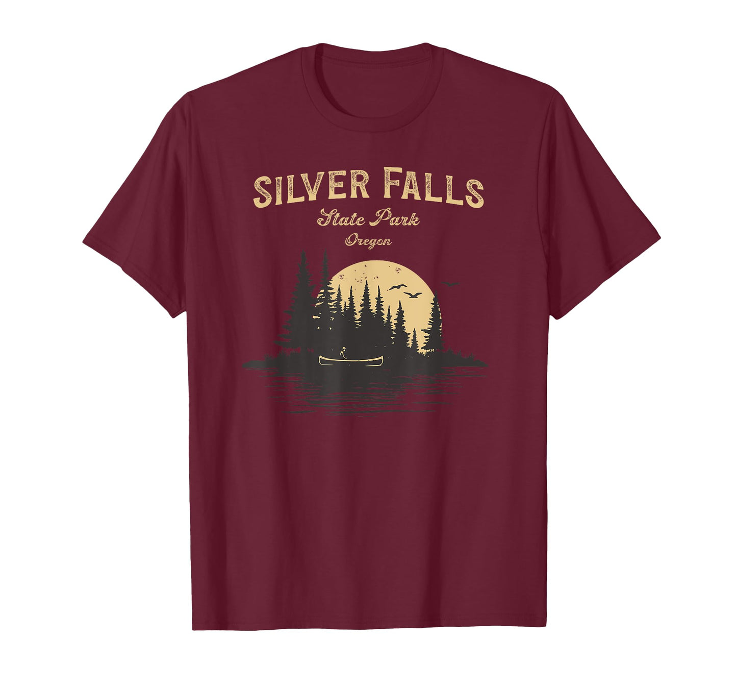 Silver Falls State Park Oregon Lake River Canoe T-Shirt