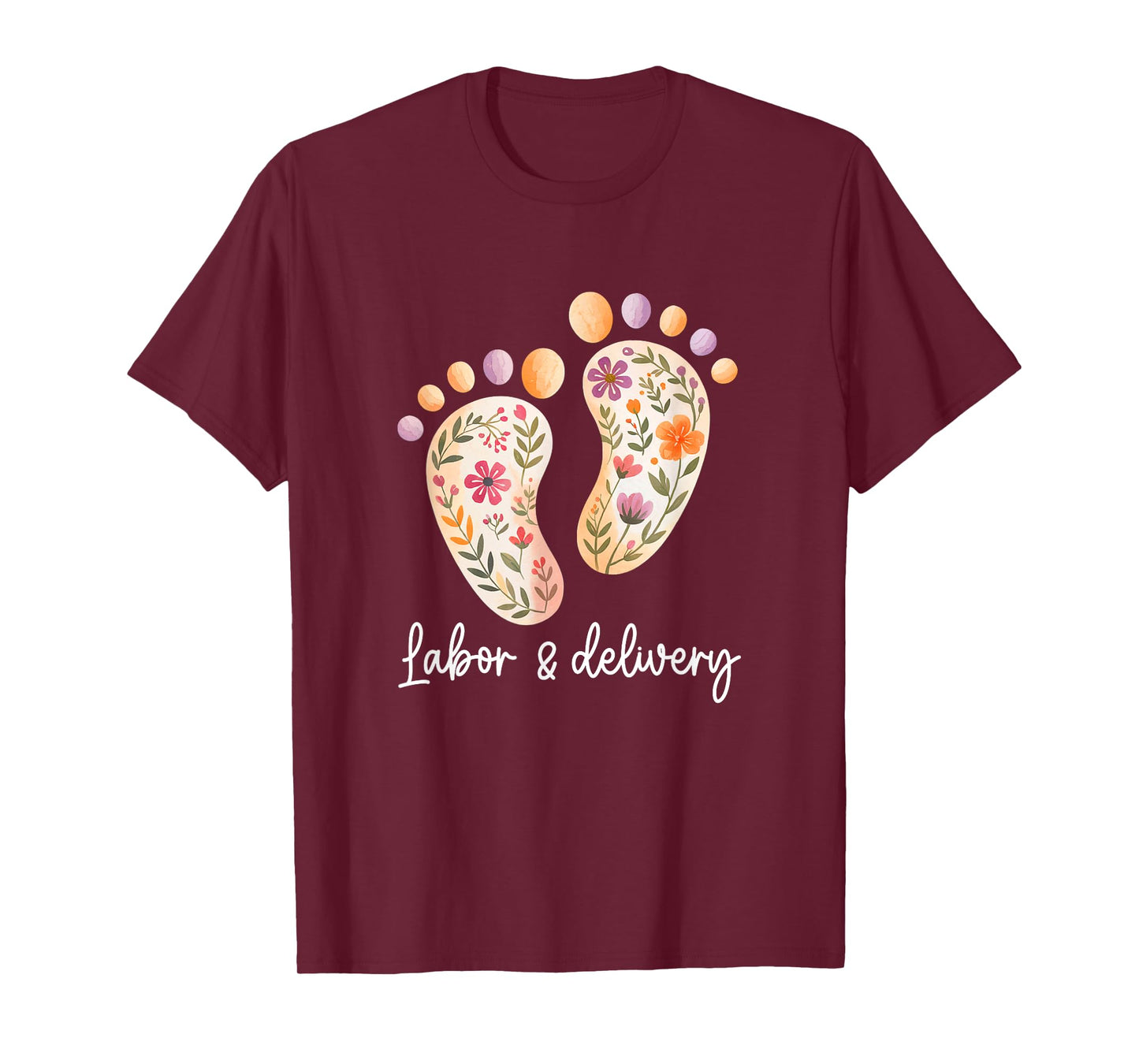Retro Floral Nursing Labor And Delivery Nurse L&D Nurse T-Shirt