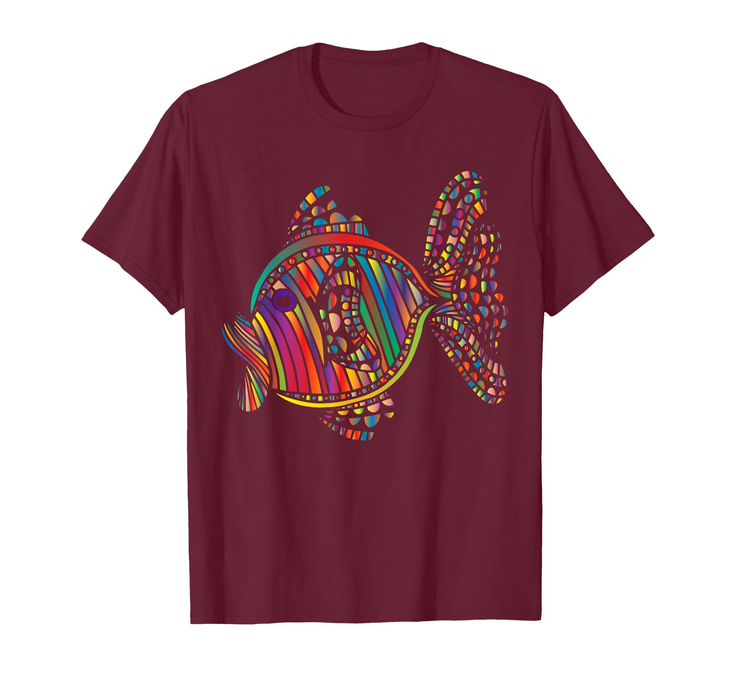 Psychedelic Fish Abstract Design T-Shirt