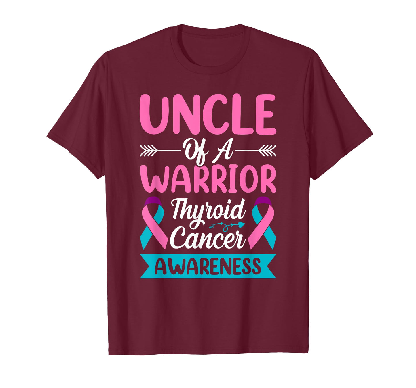 Thyroid - Uncle of a Warrior Thyroid Cancer Ribbon Awareness T-Shirt