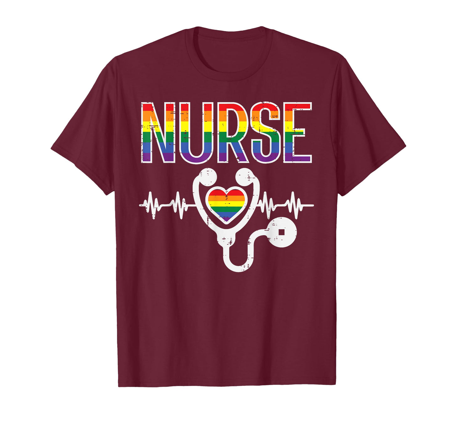Nurse Rainbow Flag Gay Pride Ally LGBTQ Month Men Women T-Shirt