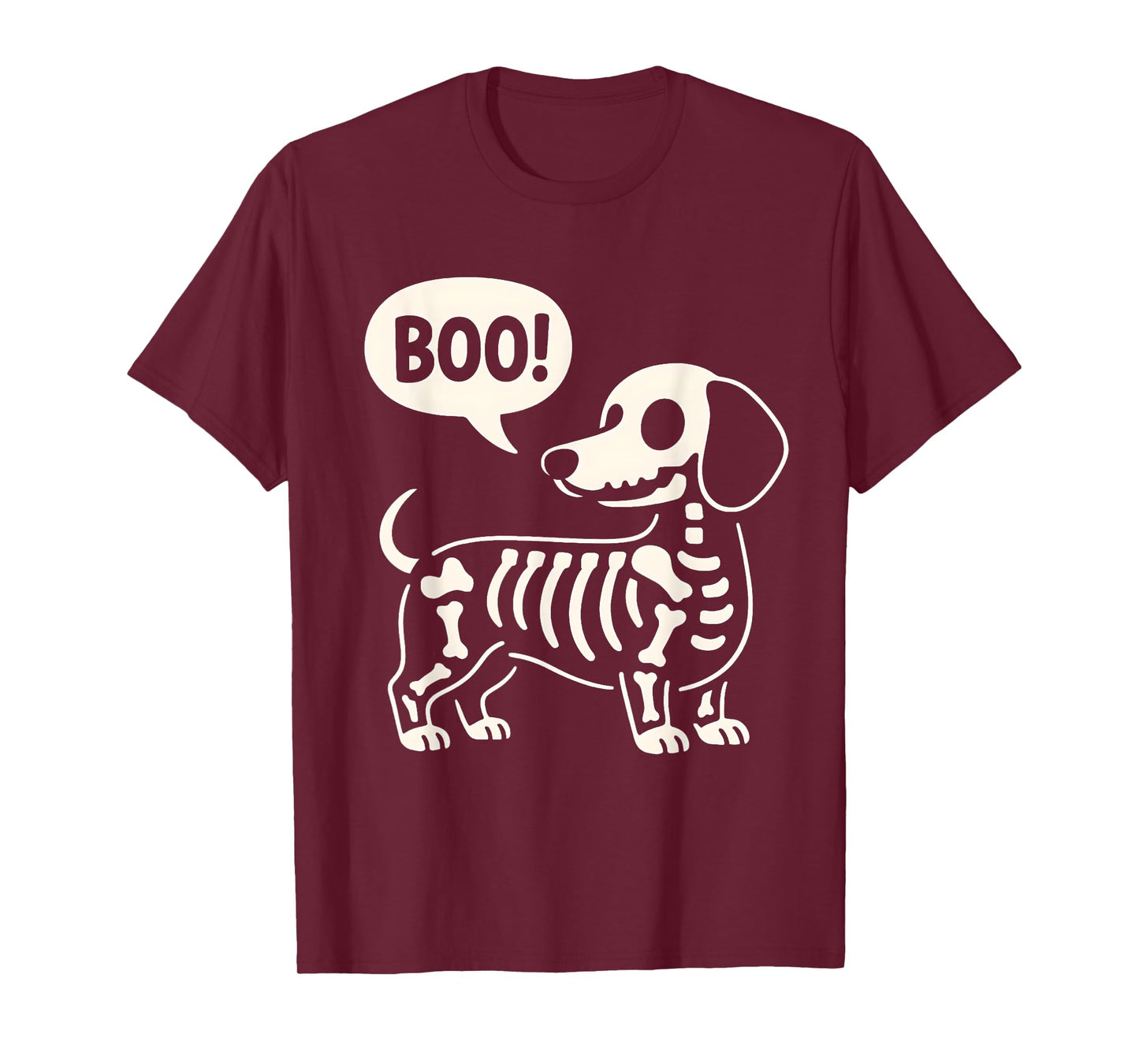 Cute Dachshund Doxie Skeleton Boo Wiener Dog Halloween T-Shirt