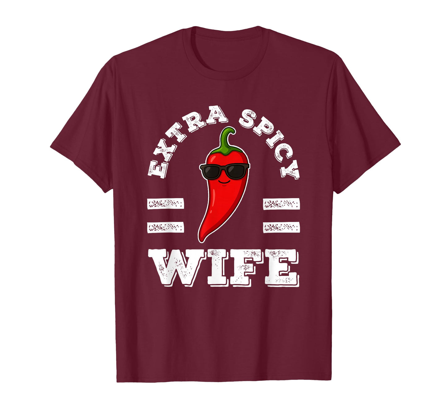 Extra Spicy Wife for Women Foodie Humor Hot Chili Pepper Pun T-Shirt
