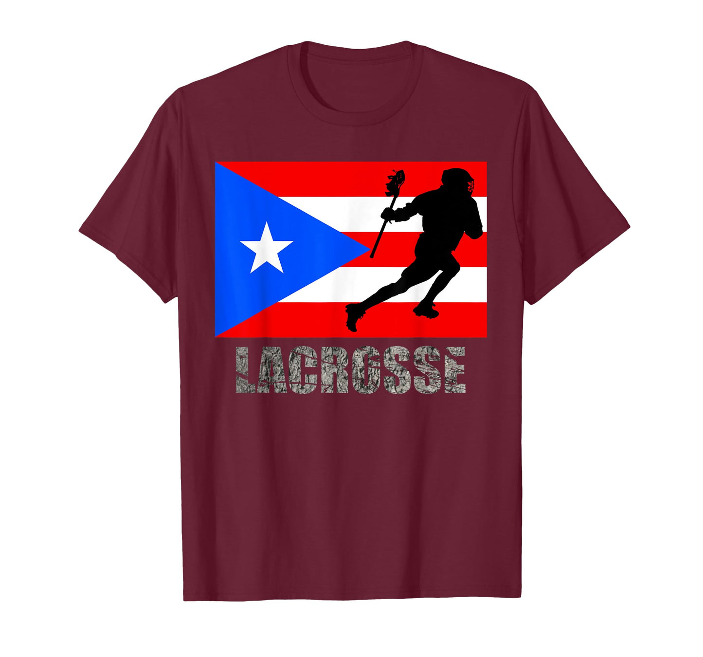 Lacrosse Puerto Rico Flag T-Shirt Fan Vintage Retro Boricua T-Shirt