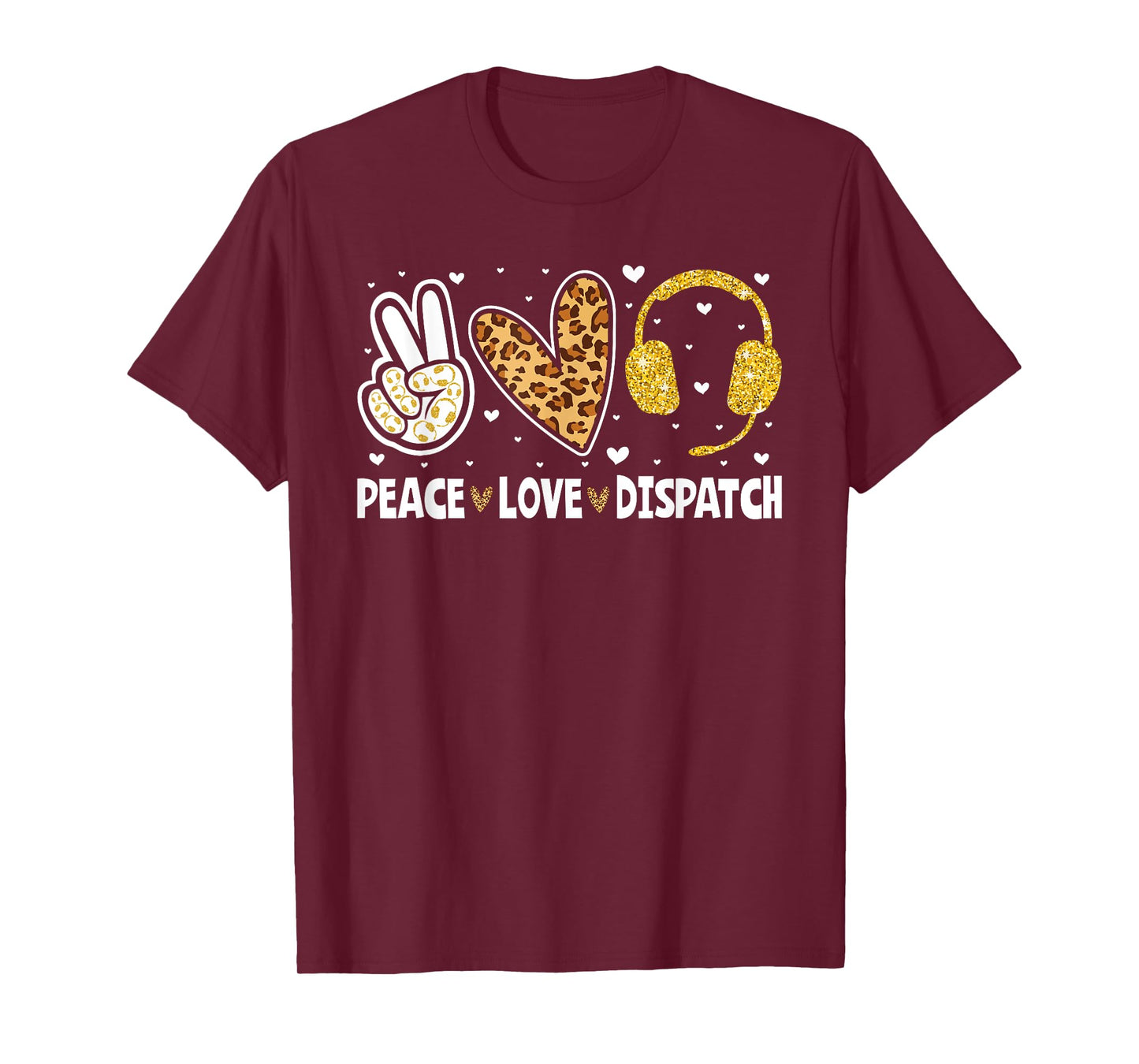 911 Dispatcher Peace Love Dispatch Operator EMS T-Shirt