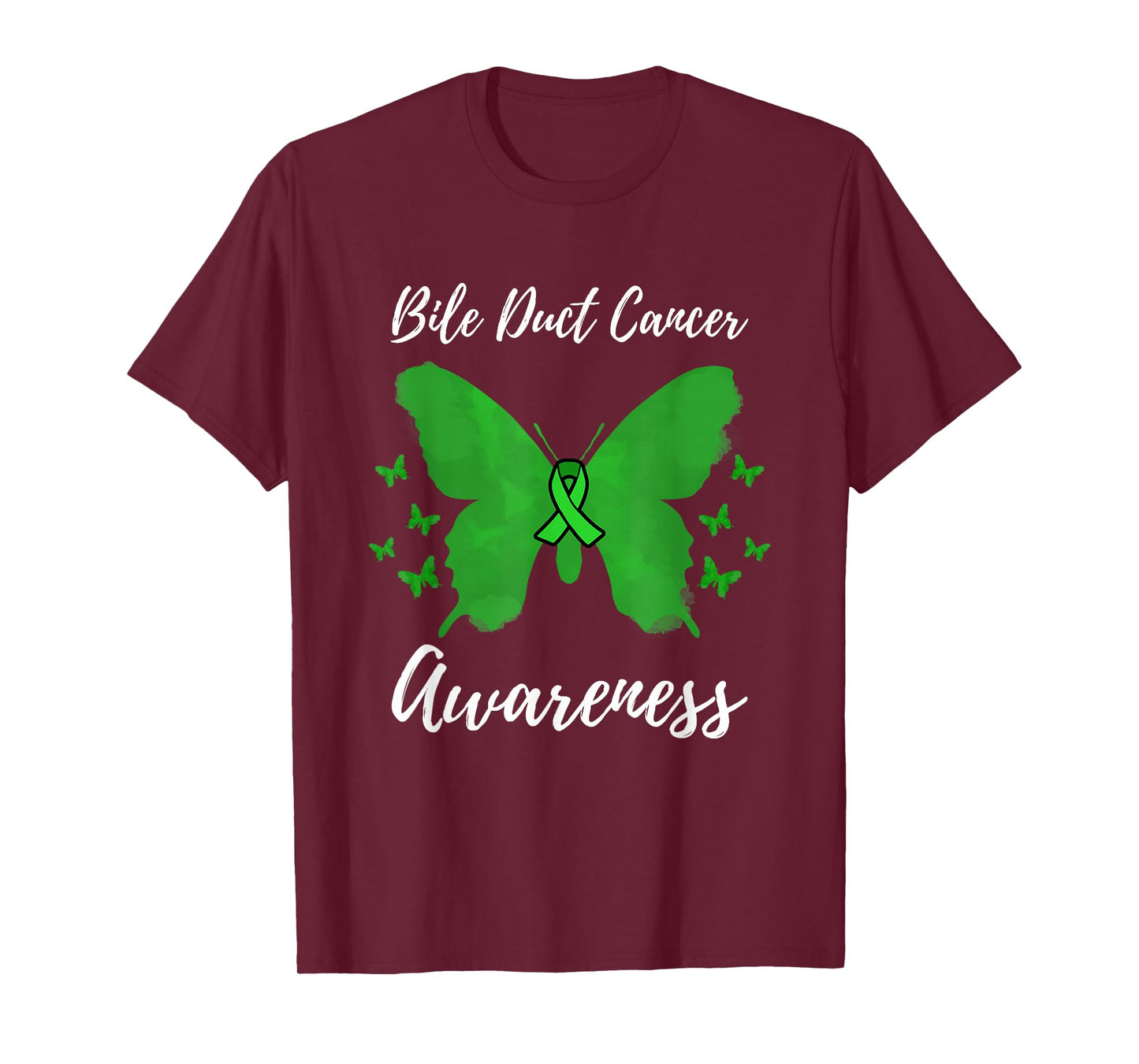 Green Ribbon Cholangiocarcinoma Bile Duct Cancer Awareness T-Shirt