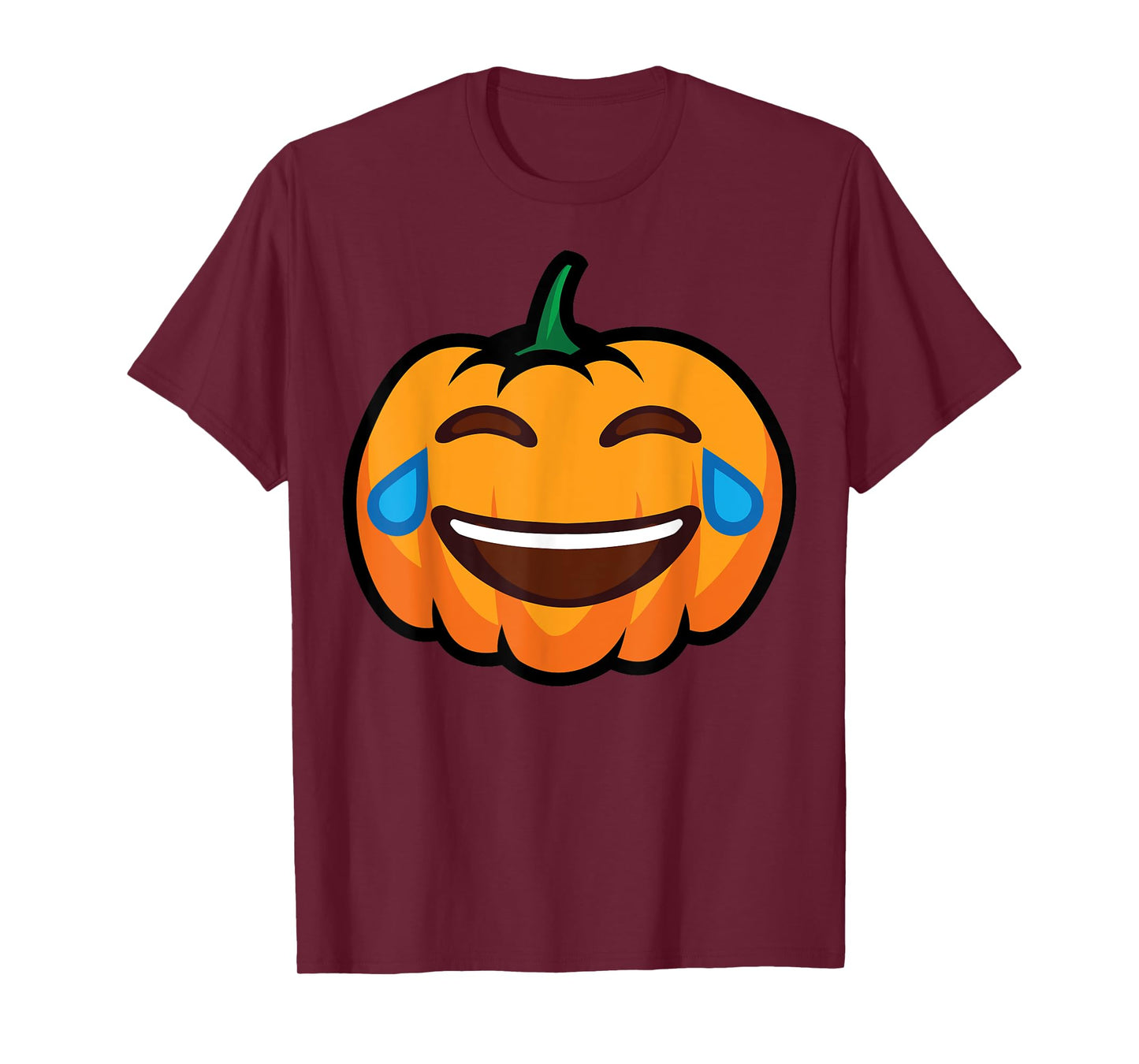 Pumpkin Two Eyes Wink Cry With Big Smile Halloween Costume T-Shirt