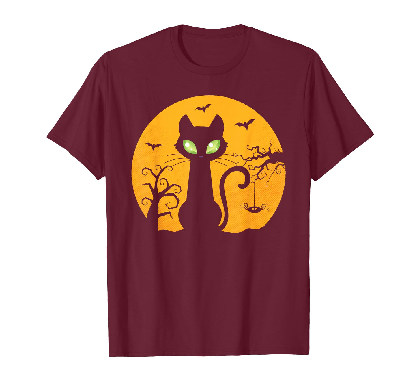 Black Cat Halloween Costume Vintage Spooky Moon Cat T-Shirt