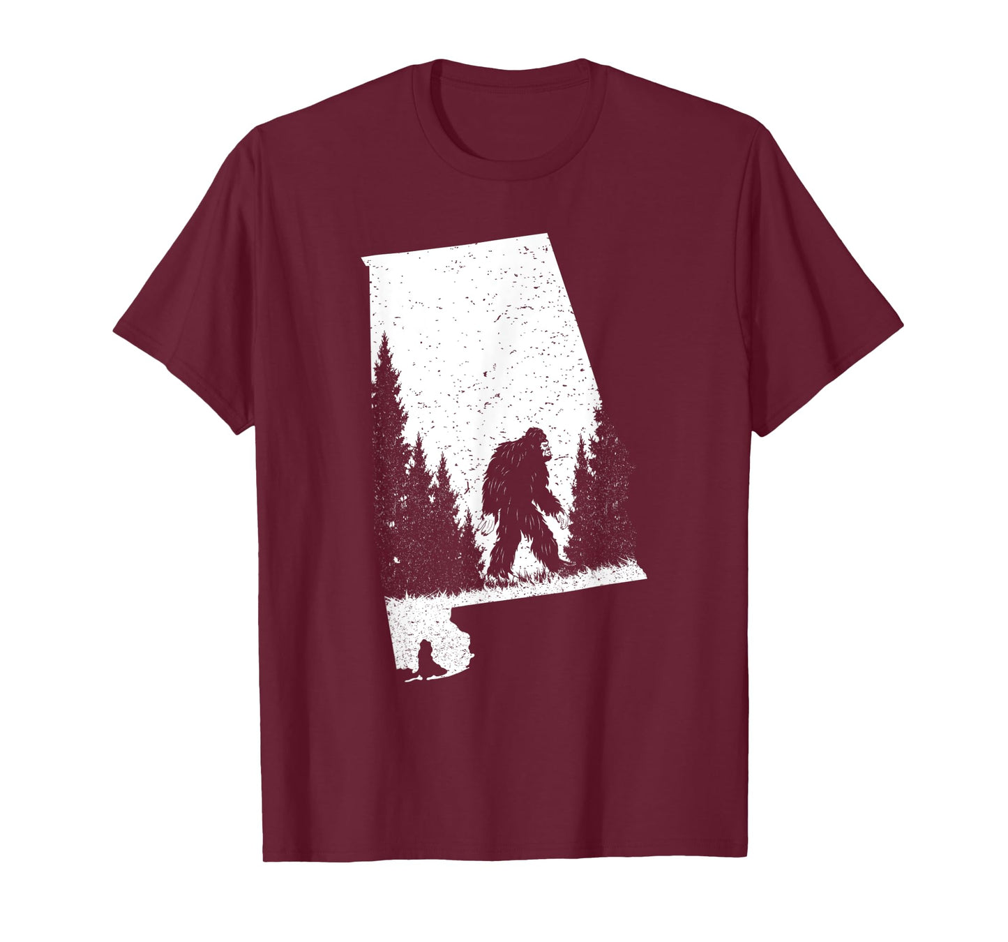 Alabama Bigfoot Pride Flag Sasquatch Silhouette State Pride T-Shirt