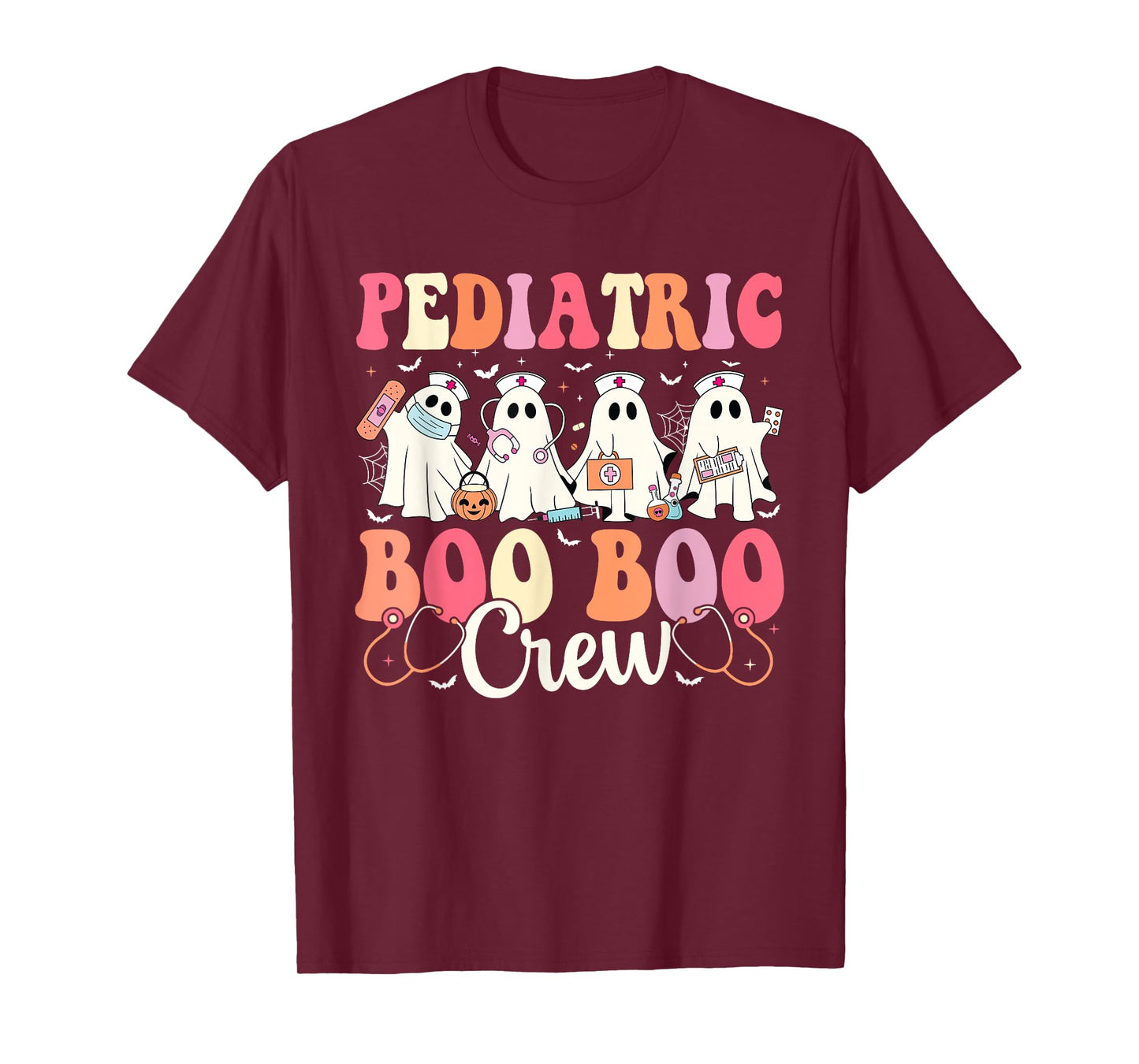 Pediatric Nurse Boo Boo Crew Ghost Nurse Halloween Costume T-Shirt