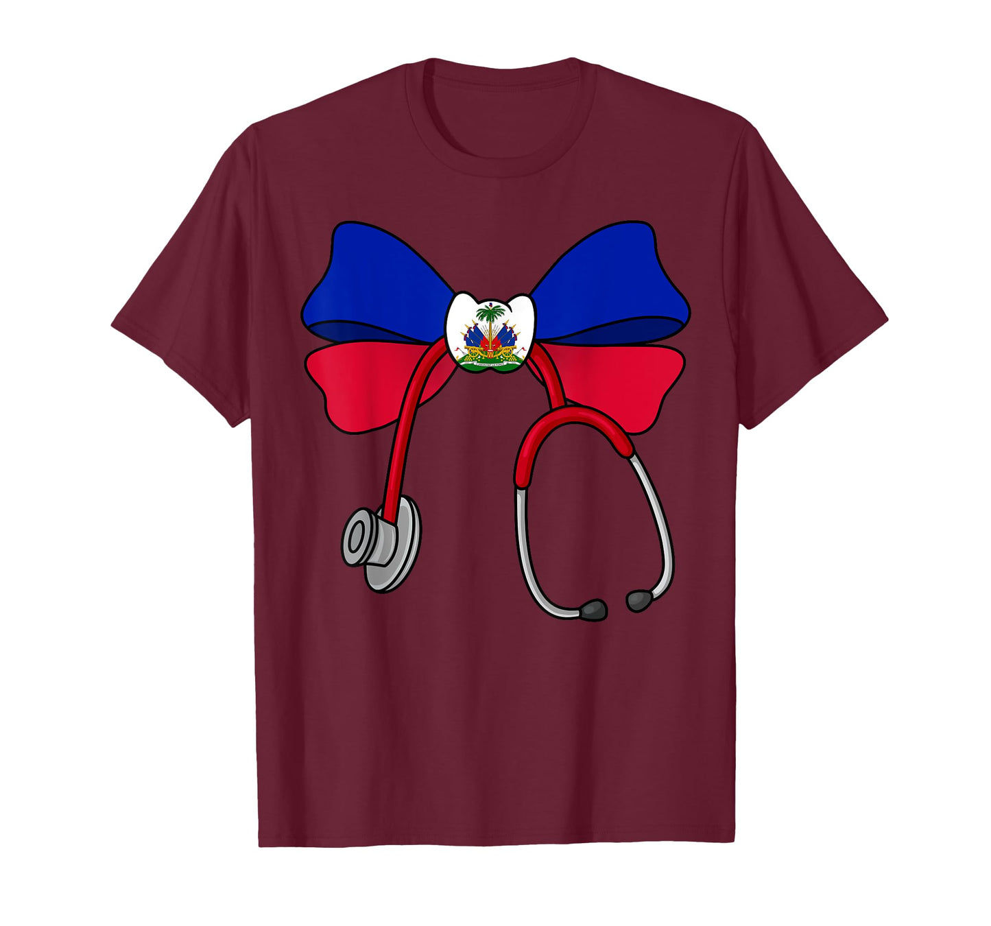 Haitian Coquette Nurse Stethoscope Bow Haiti Haitian Nurse T-Shirt