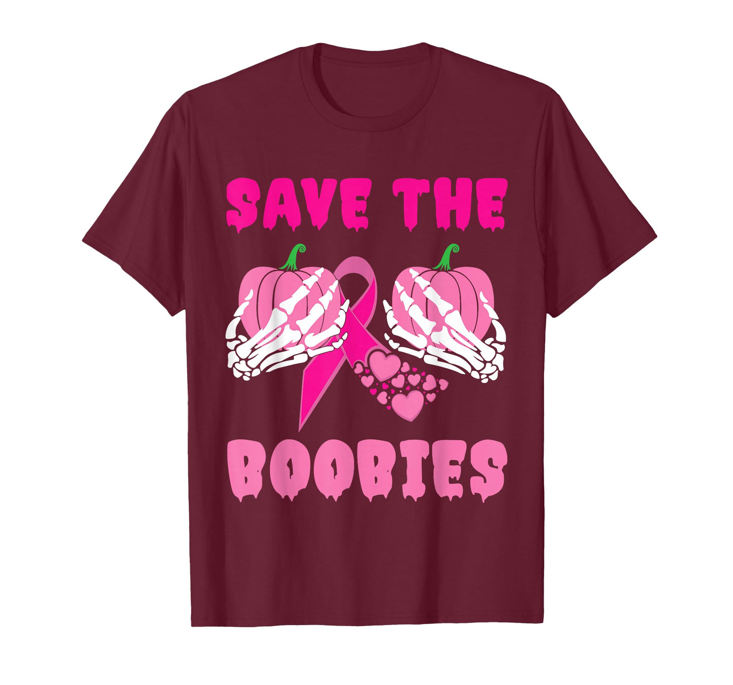 Skeleton Hands Save The Boobies Breast Cancer Awareness T-Shirt