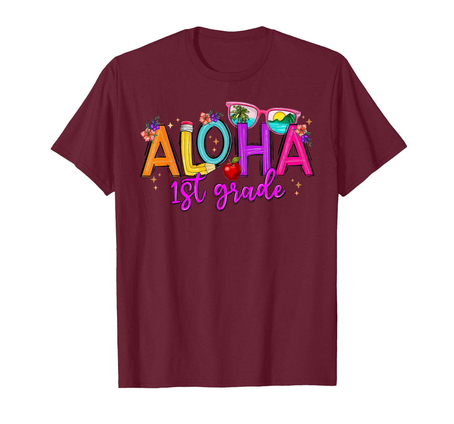 Aloha 1st Grade Summer Vacation Beach Teacher School Student T-Shirt