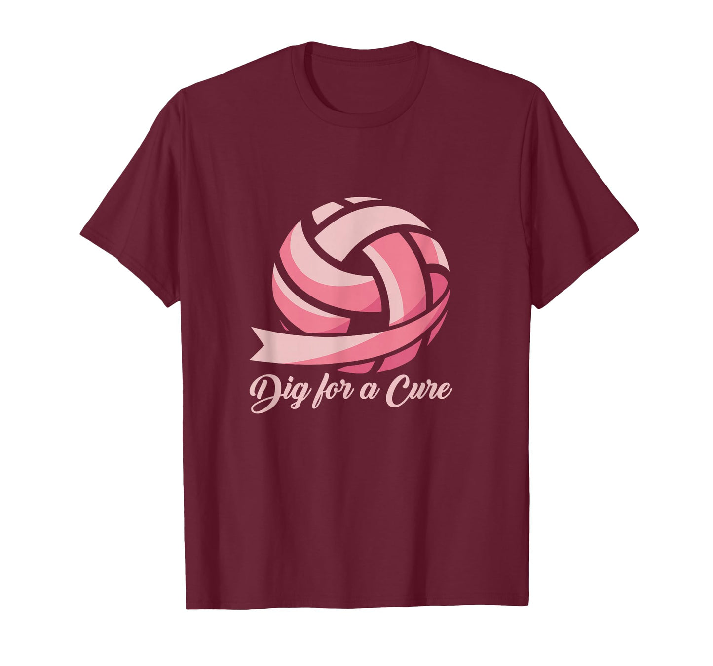 Funny Dig for Cure Ribbon Volleyball Breast Cancer Awareness T-Shirt
